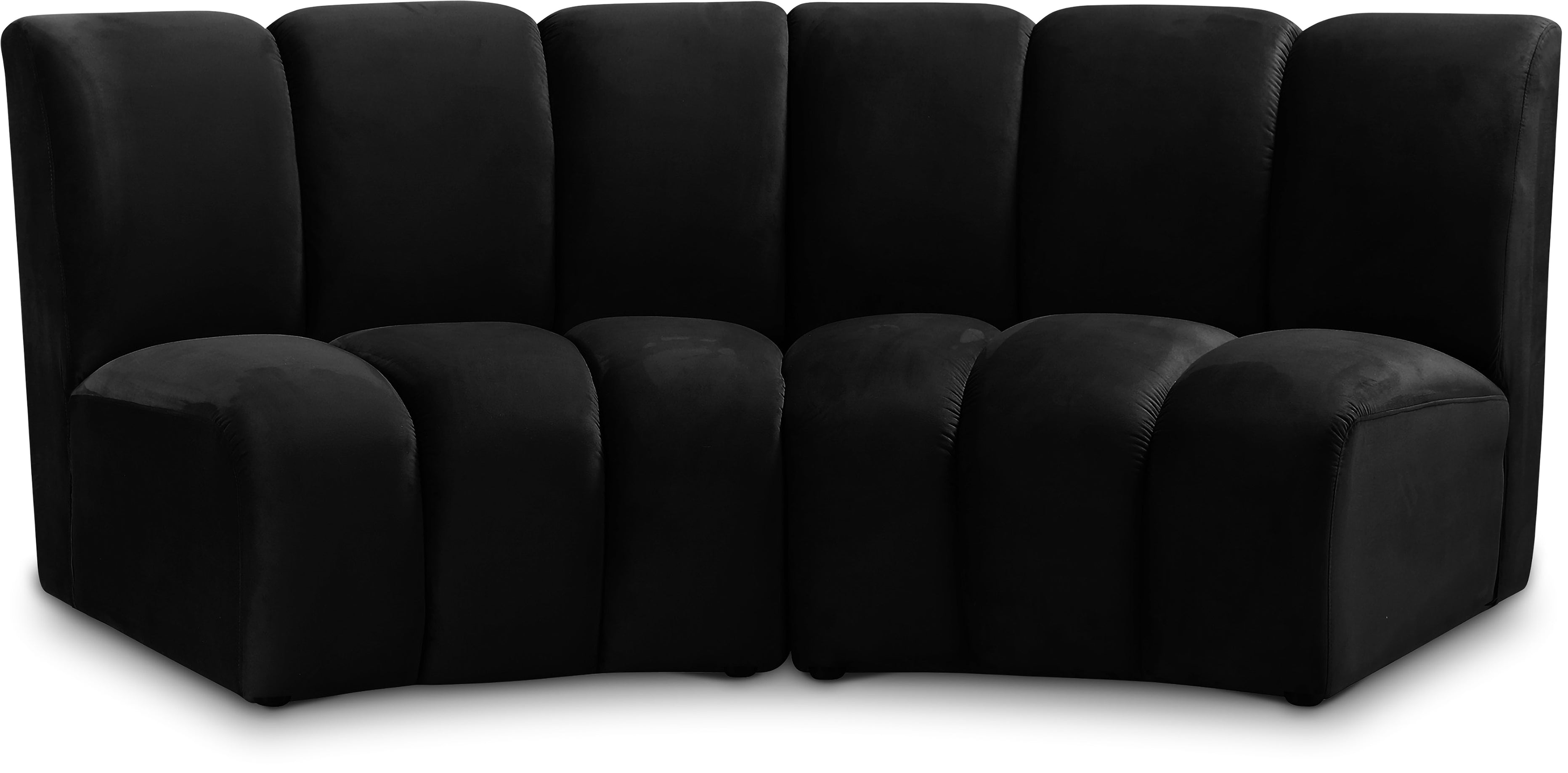 Infinity Black Velvet 2pc. Modular Sectional