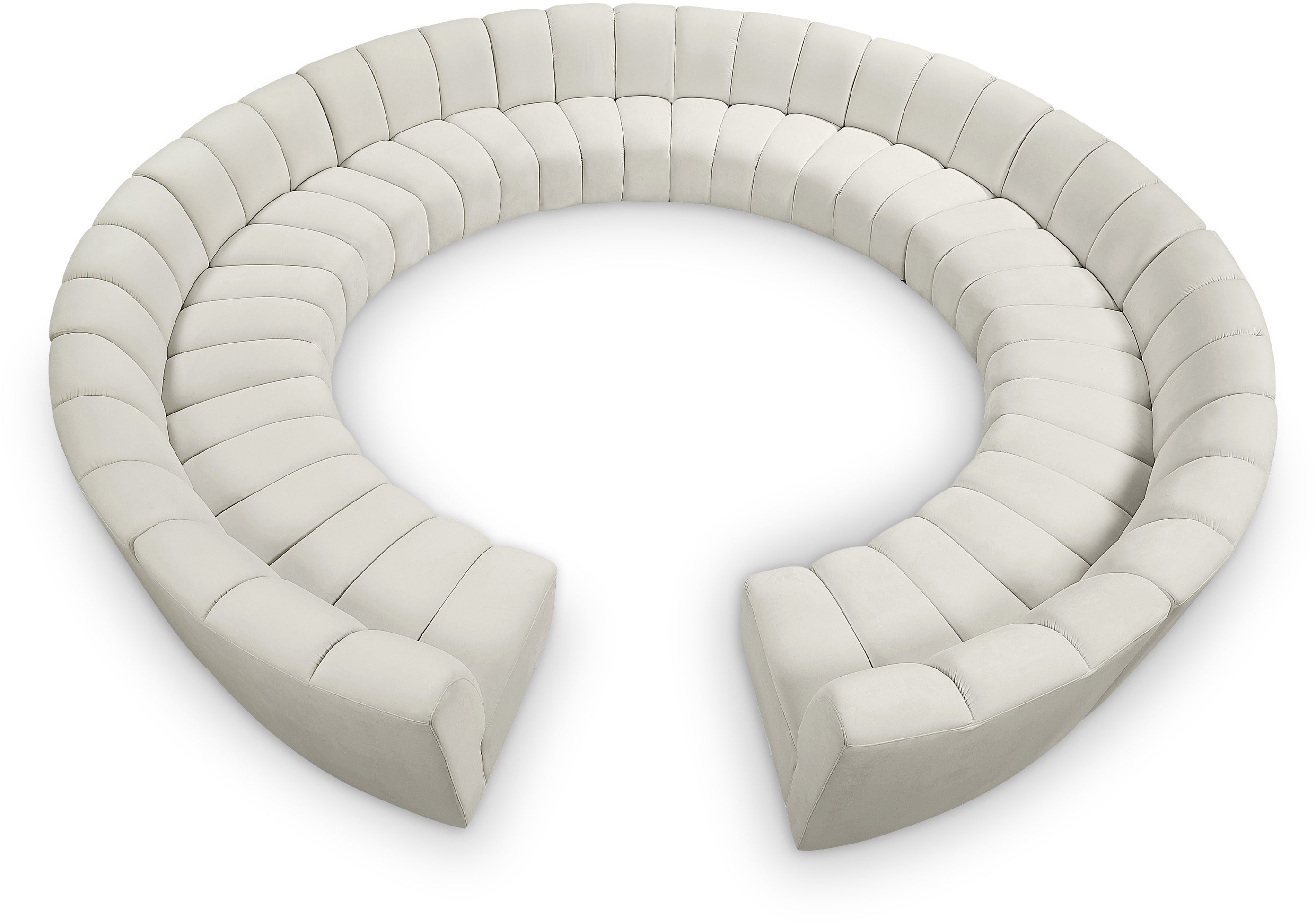 Infinity Cream Velvet 12pc. Modular Sectional