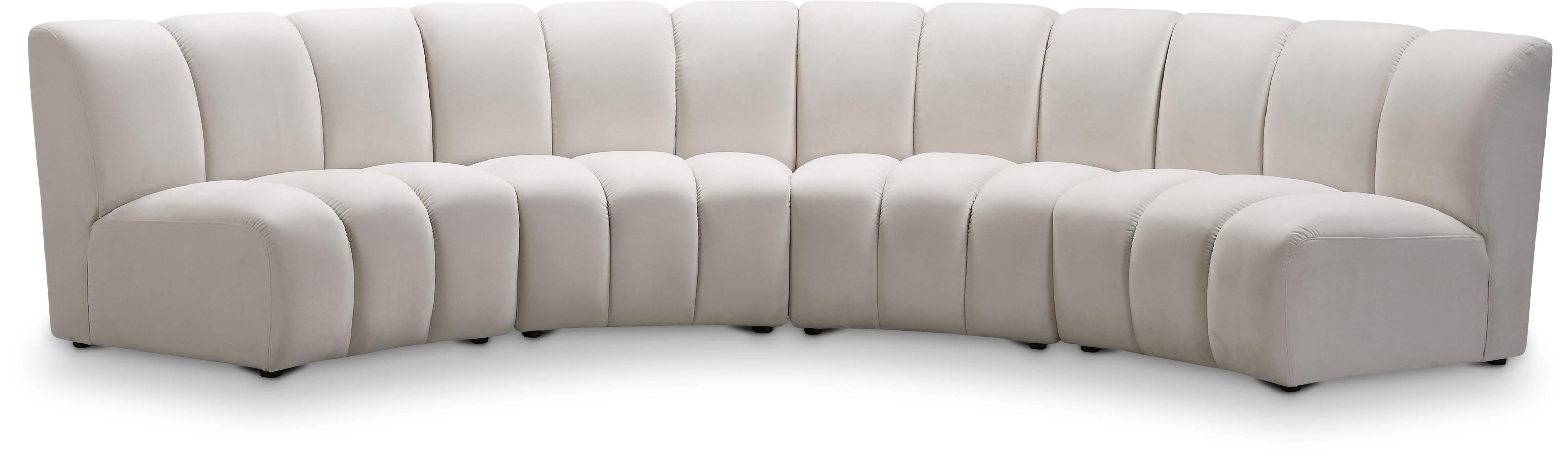 Infinity Cream Velvet 4pc. Modular Sectional