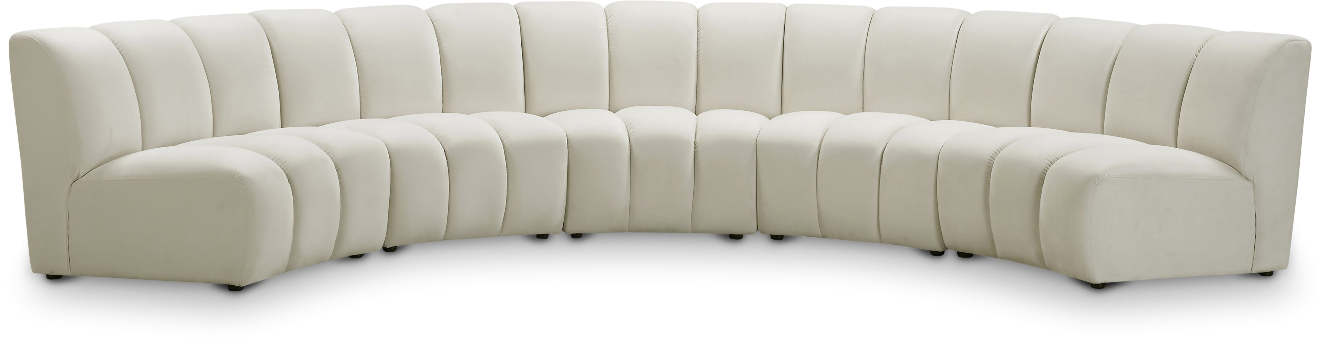 Infinity Cream Velvet 5pc. Modular Sectional