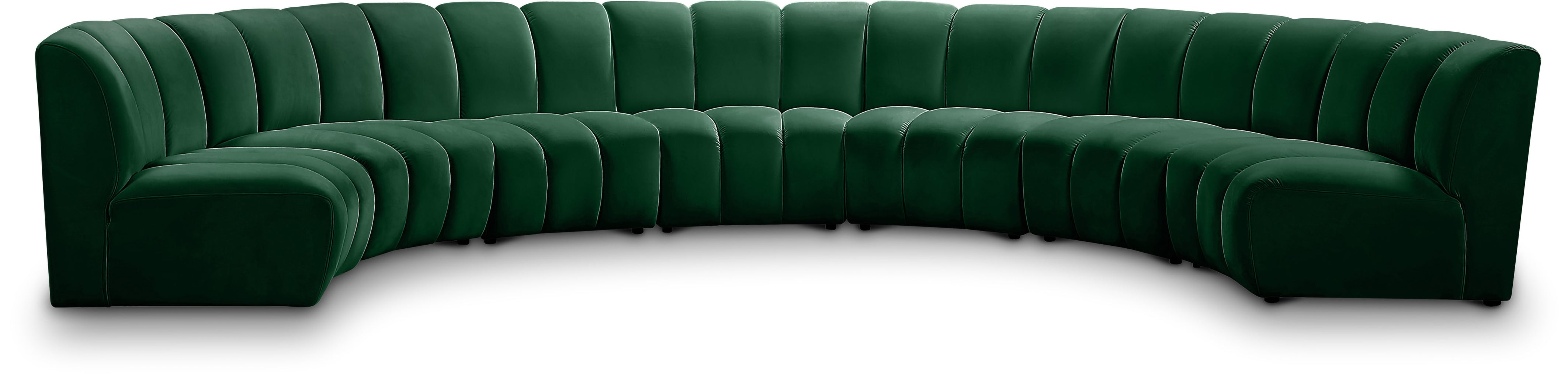 Infinity Green Velvet 7pc. Modular Sectional