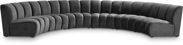 Infinity Grey Velvet 6pc. Modular Sectional