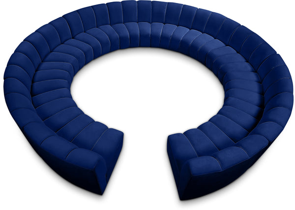 Infinity Navy Velvet 12pc. Modular Sectional