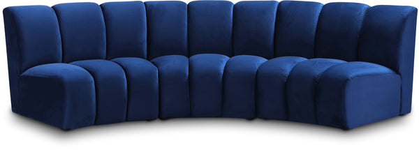 Infinity Navy Velvet 3pc. Modular Sectional