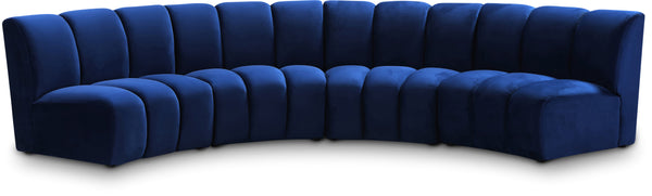 Infinity Navy Velvet 4pc. Modular Sectional