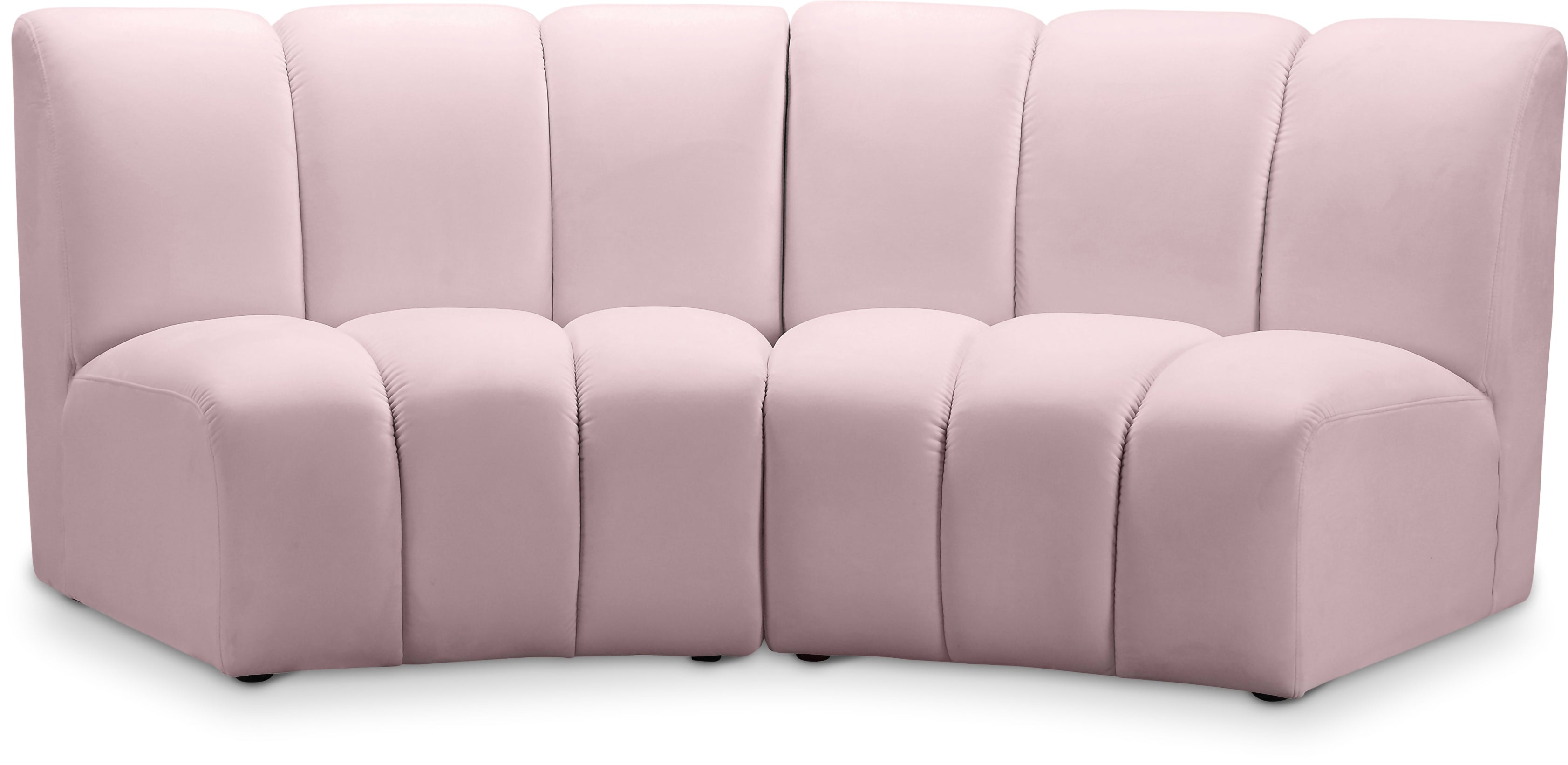 Infinity Pink Velvet 2pc. Modular Sectional