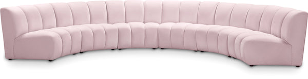 Infinity Pink Velvet 6pc. Modular Sectional