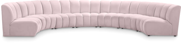 Infinity Pink Velvet 7pc. Modular Sectional