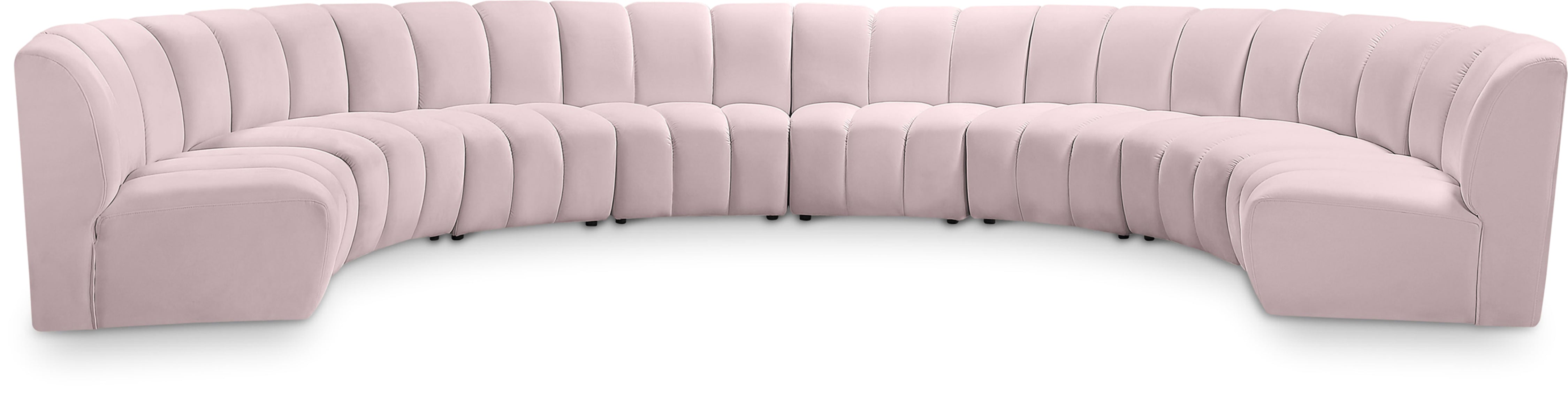 Infinity Pink Velvet 8pc. Modular Sectional