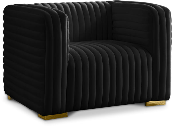 Ravish Black Velvet Chair