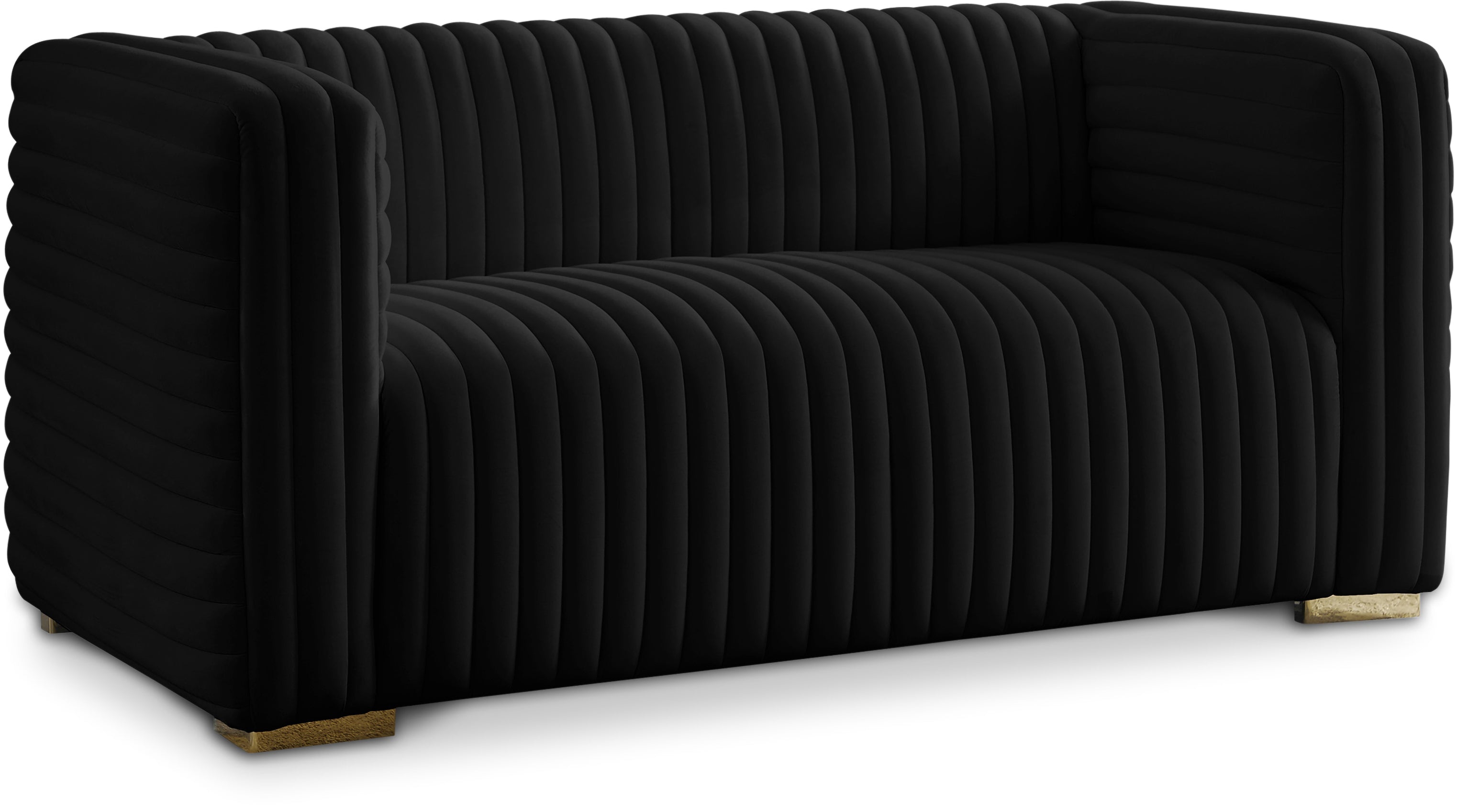 Ravish Black Velvet Loveseat