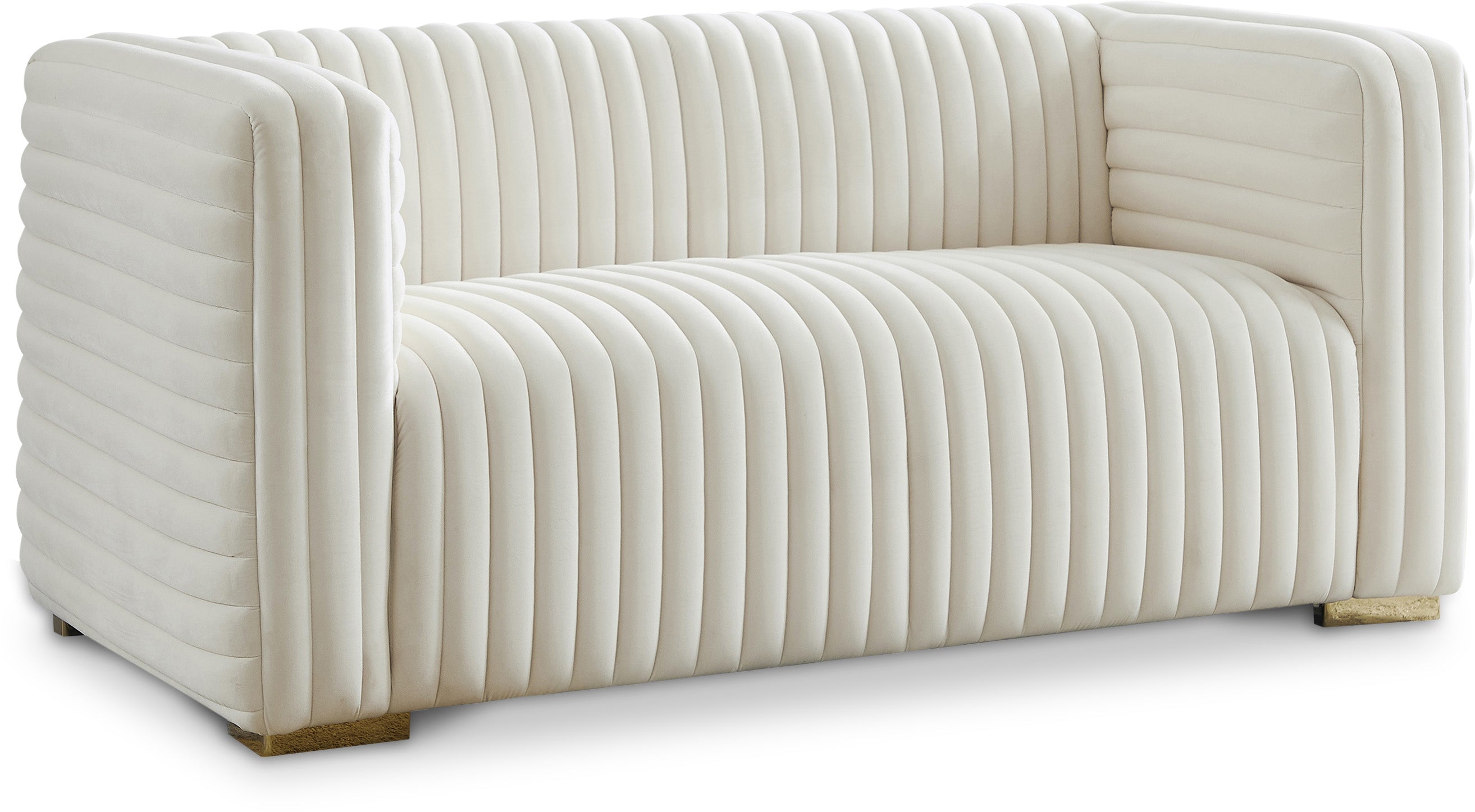 Ravish Cream Velvet Loveseat