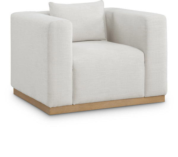 Alfie Cream Linen Textured Fabic Chair