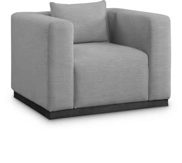 Alfie Grey Linen Textured Fabic Chair