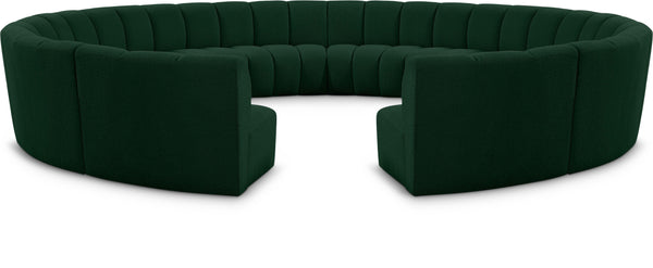 Infinity Green Boucle Fabric 12pc. Modular Sectional