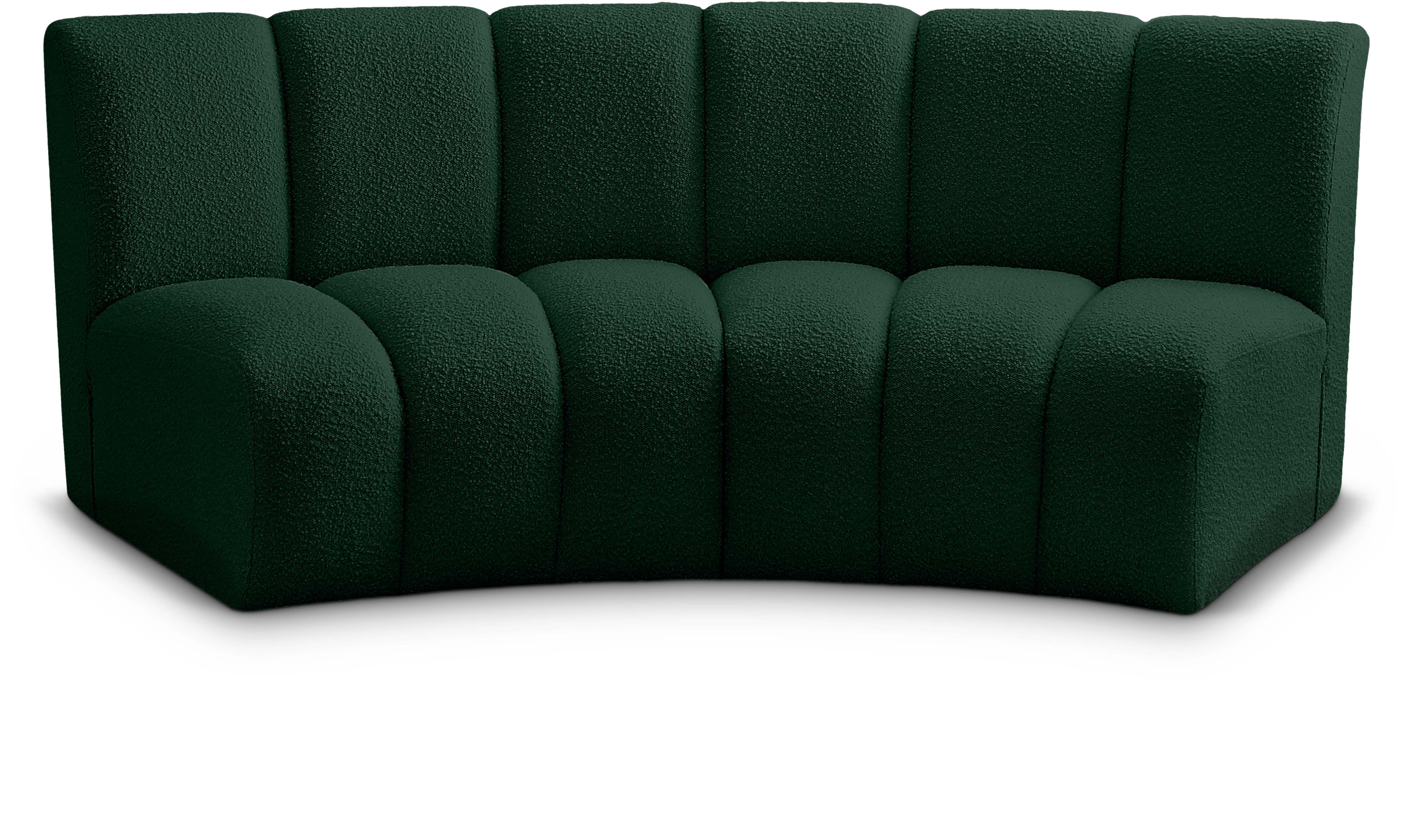 Infinity Green Boucle Fabric 2pc. Modular Sectional