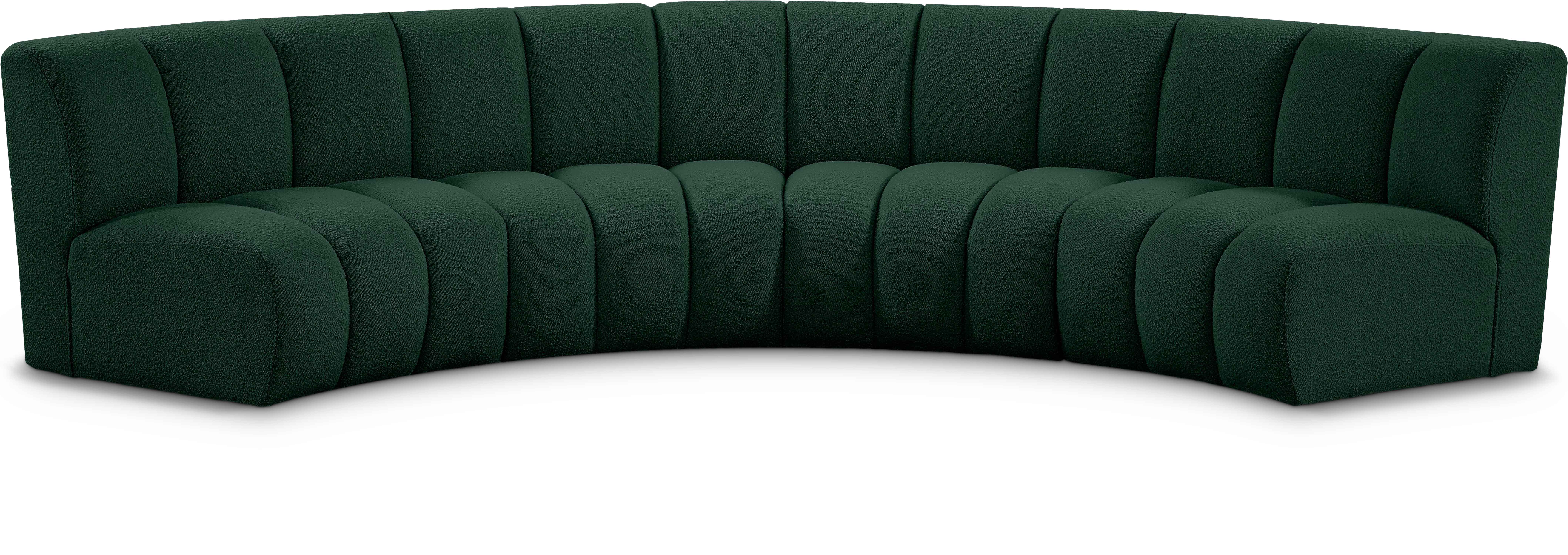 Infinity Green Boucle Fabric 4pc. Modular Sectional