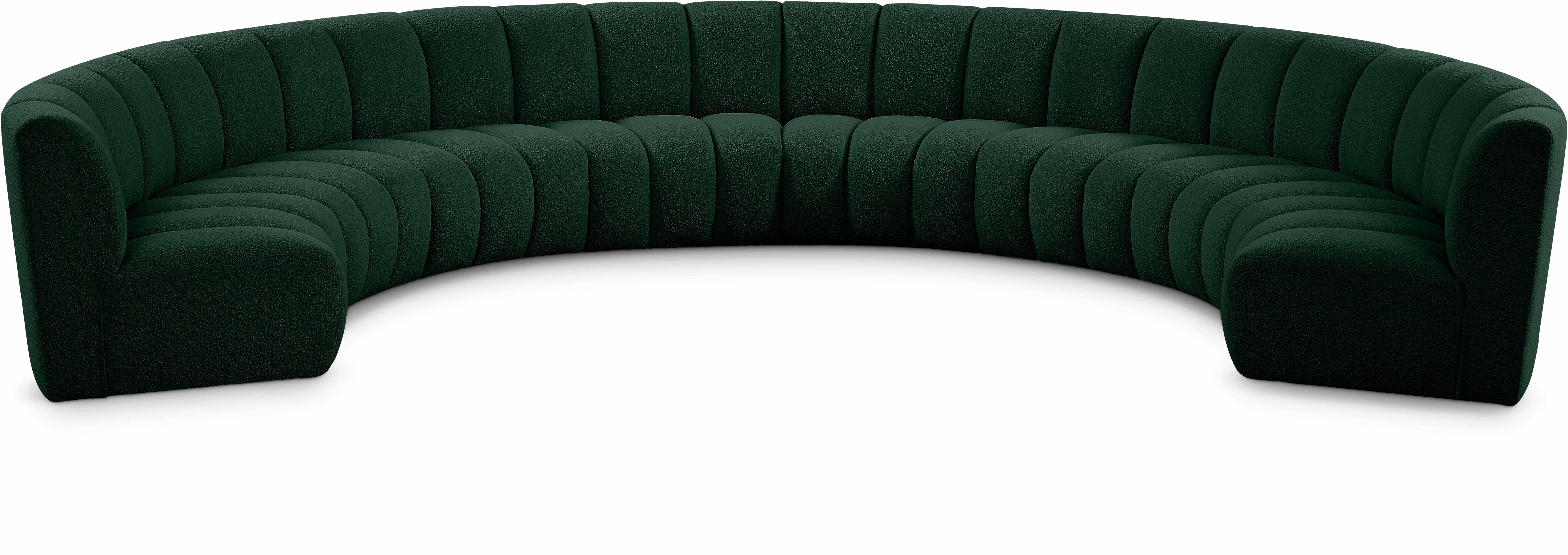 Infinity Green Boucle Fabric 8pc. Modular Sectional