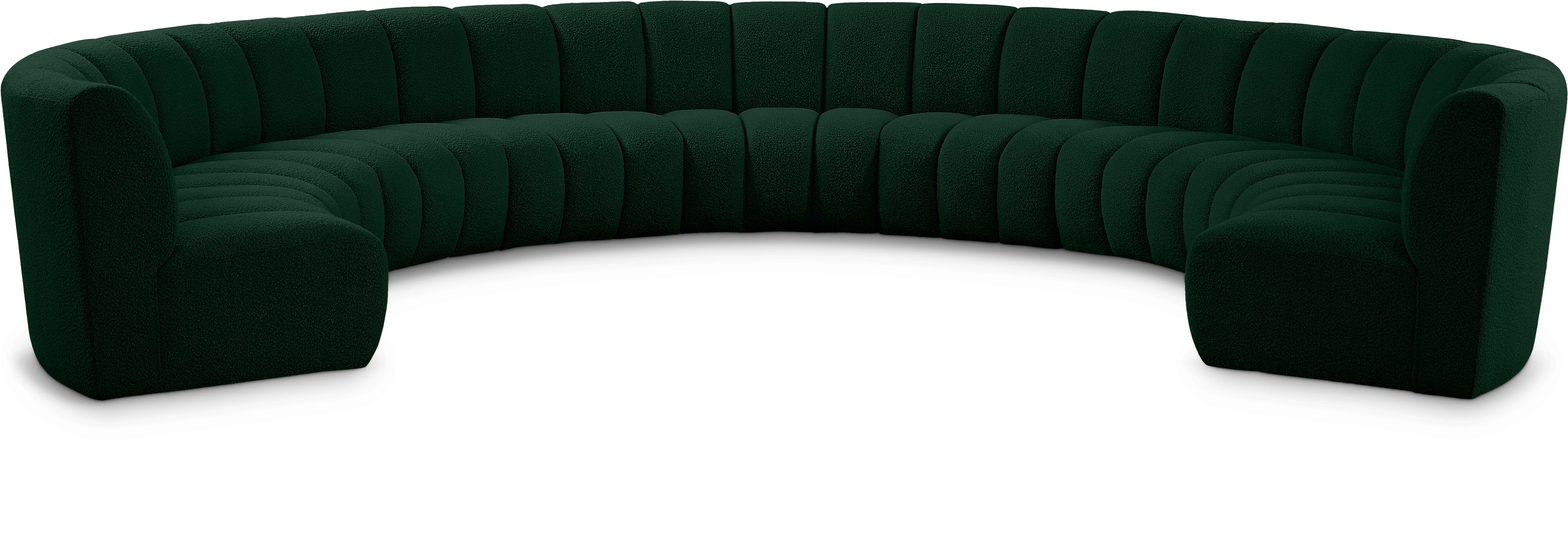 Infinity Green Boucle Fabric 9pc. Modular Sectional