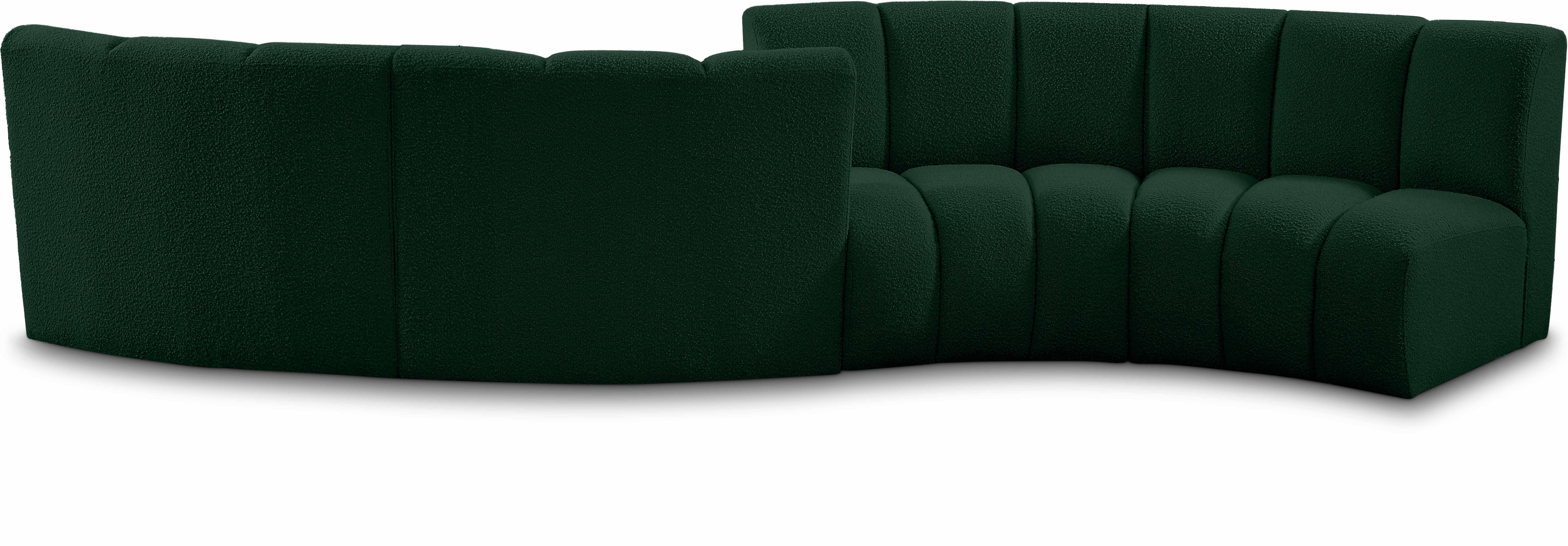 Infinity Green Boucle Fabric 4pc. Modular Sectional