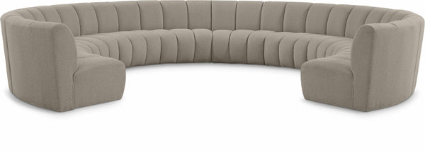 Infinity Brown Boucle Fabric 10pc. Modular Sectional
