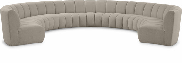 Infinity Brown Boucle Fabric 9pc. Modular Sectional