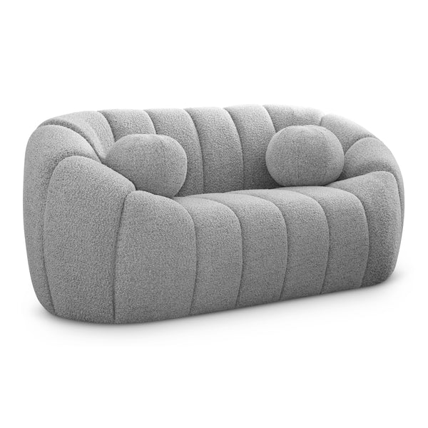 Elijah Grey Boucle Fabric Loveseat