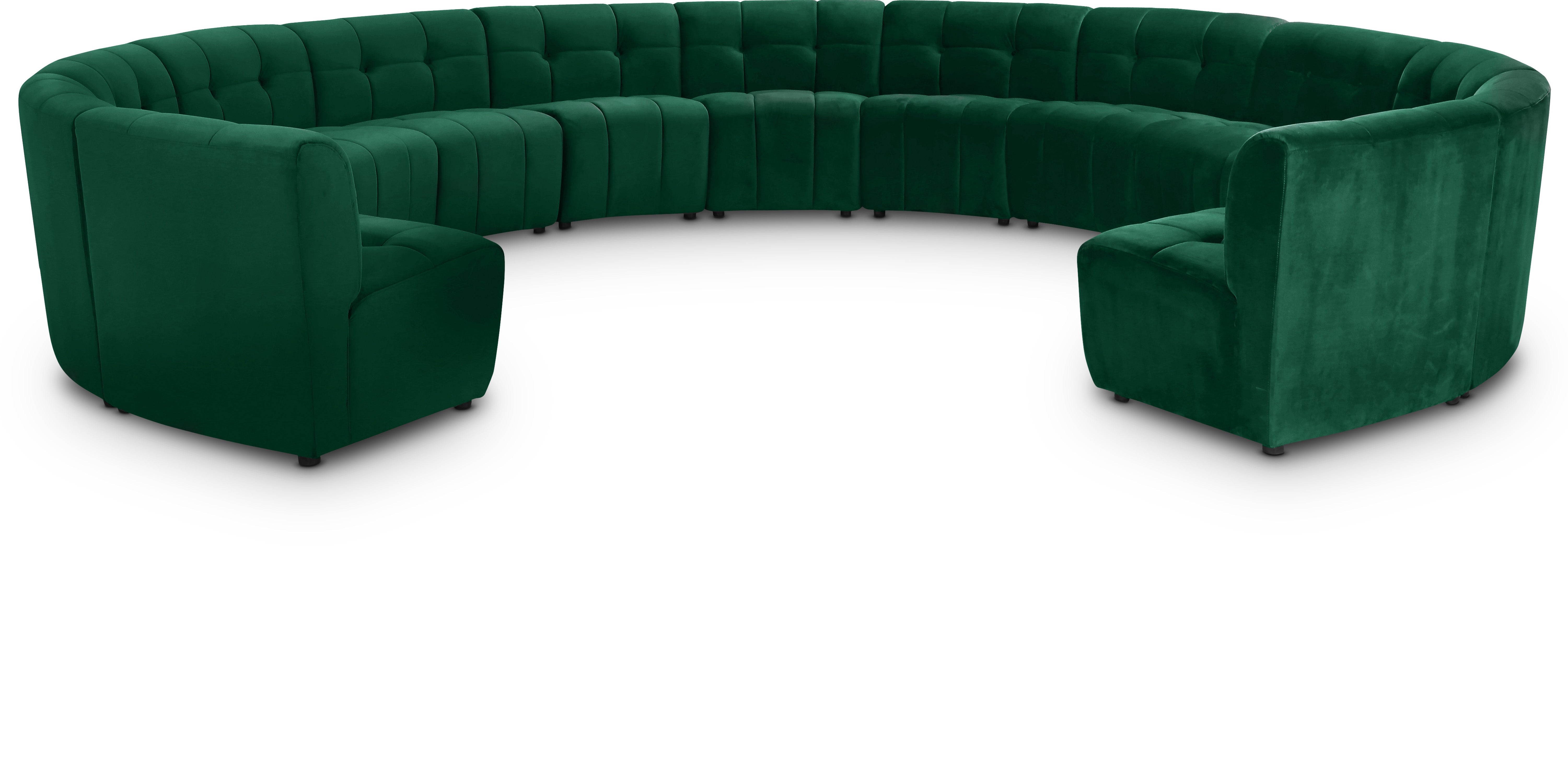 Limitless Green Velvet 13pc. Modular Sectional