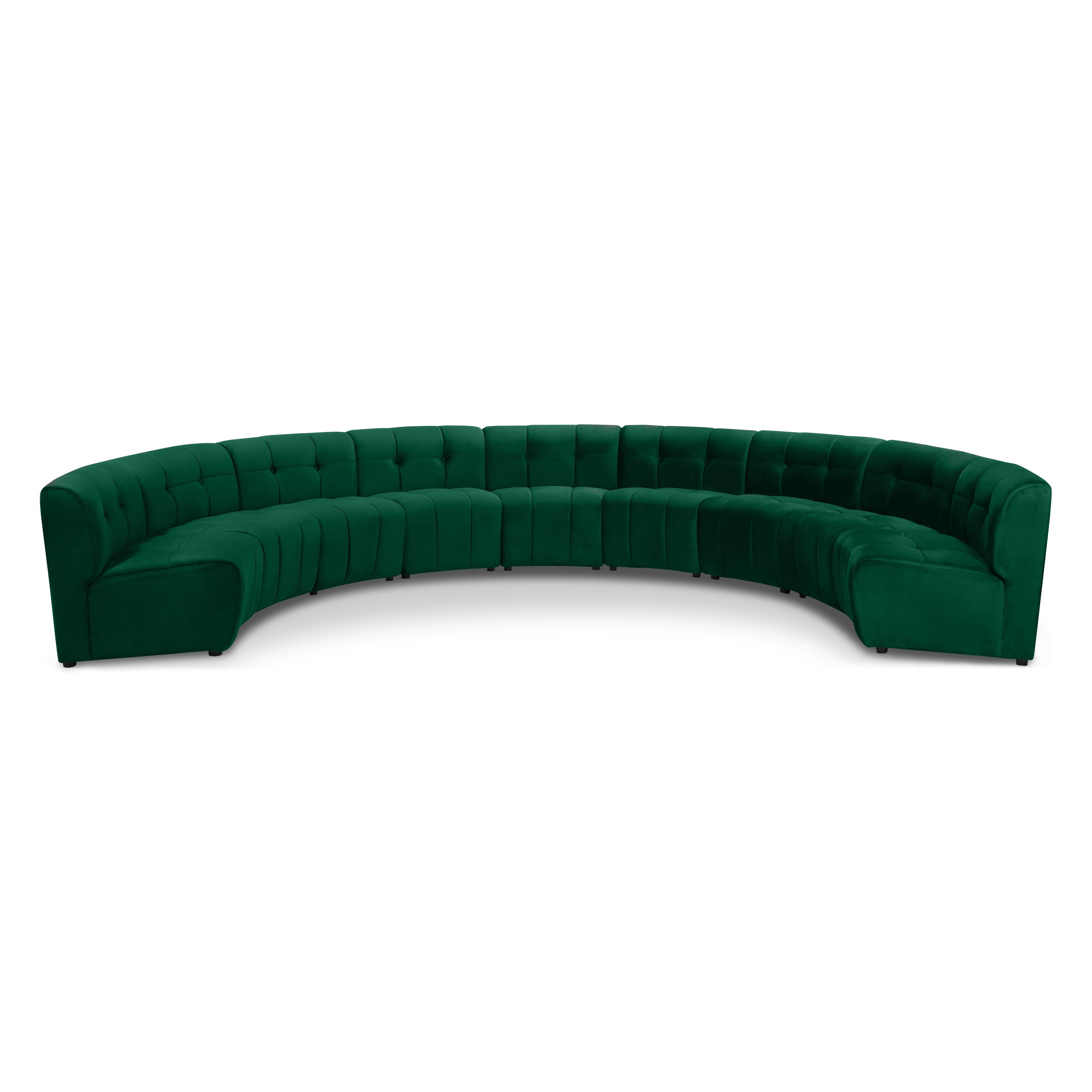 Limitless Green Velvet 9pc. Modular Sectional