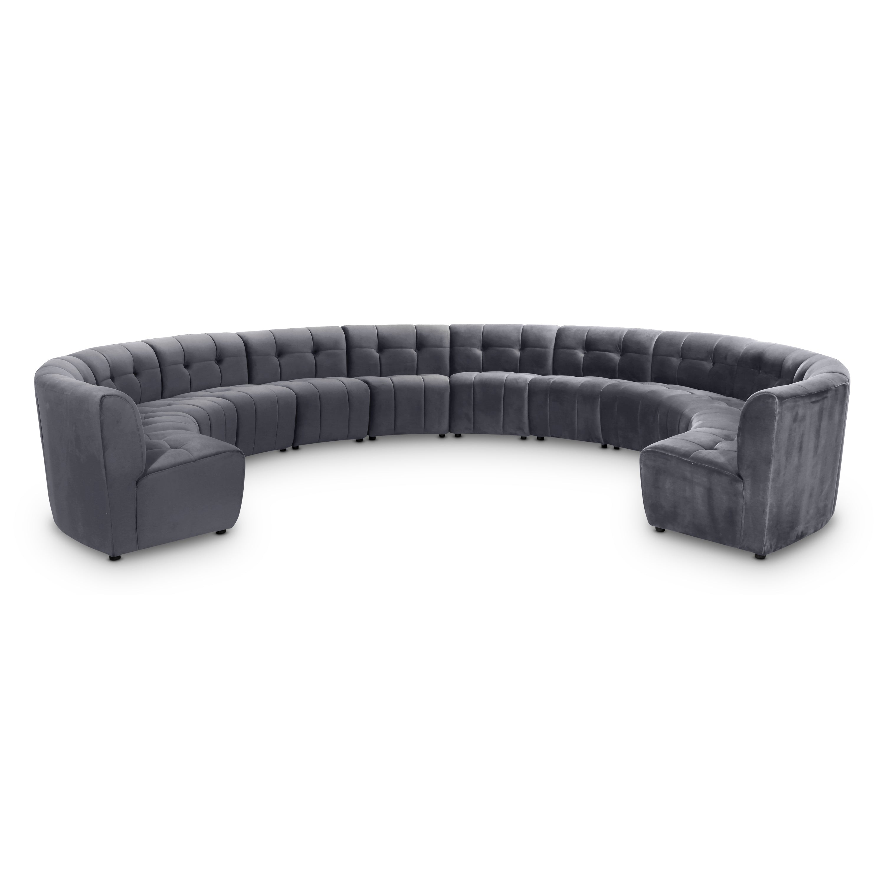 Limitless Grey Velvet 12pc. Modular Sectional