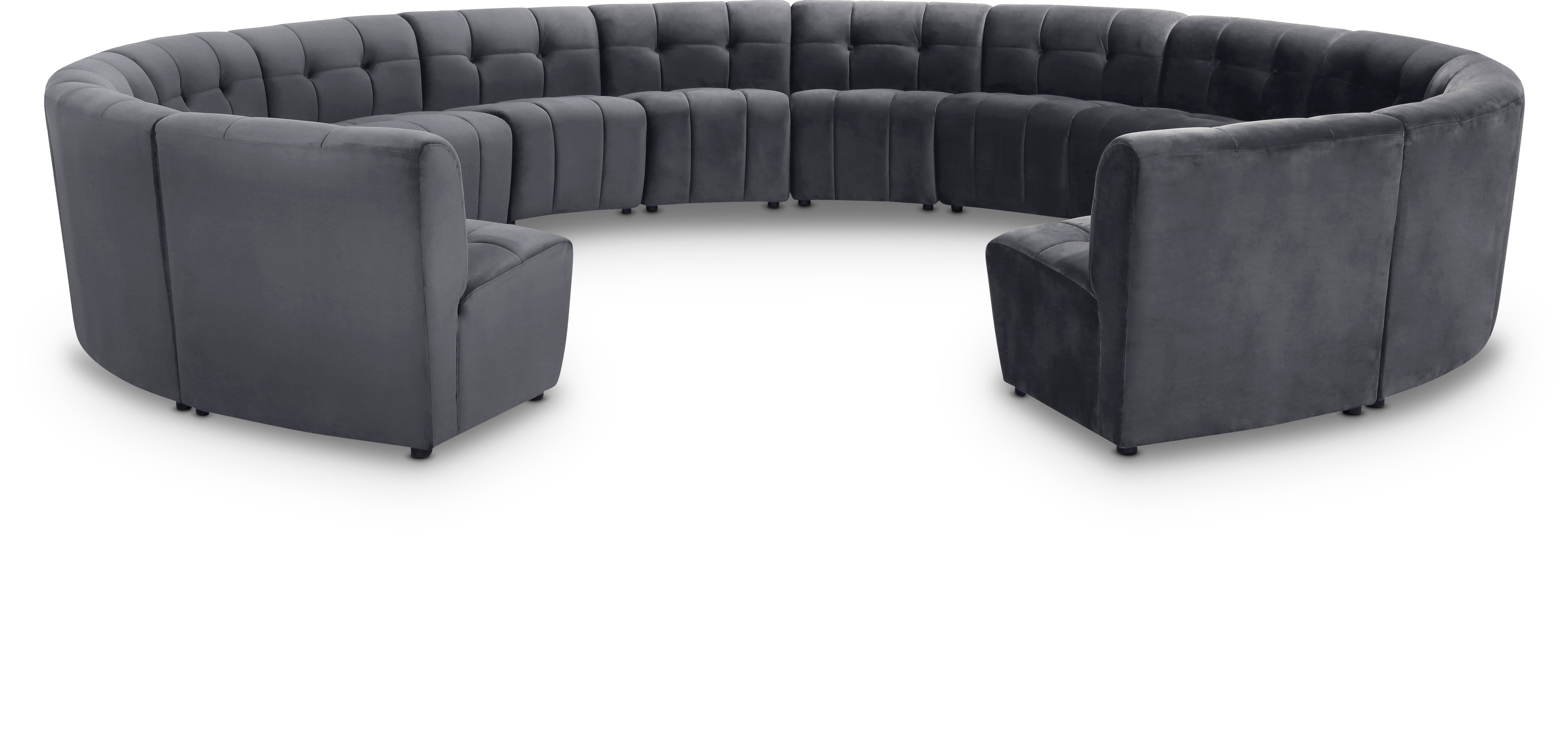 Limitless Grey Velvet 14pc. Modular Sectional