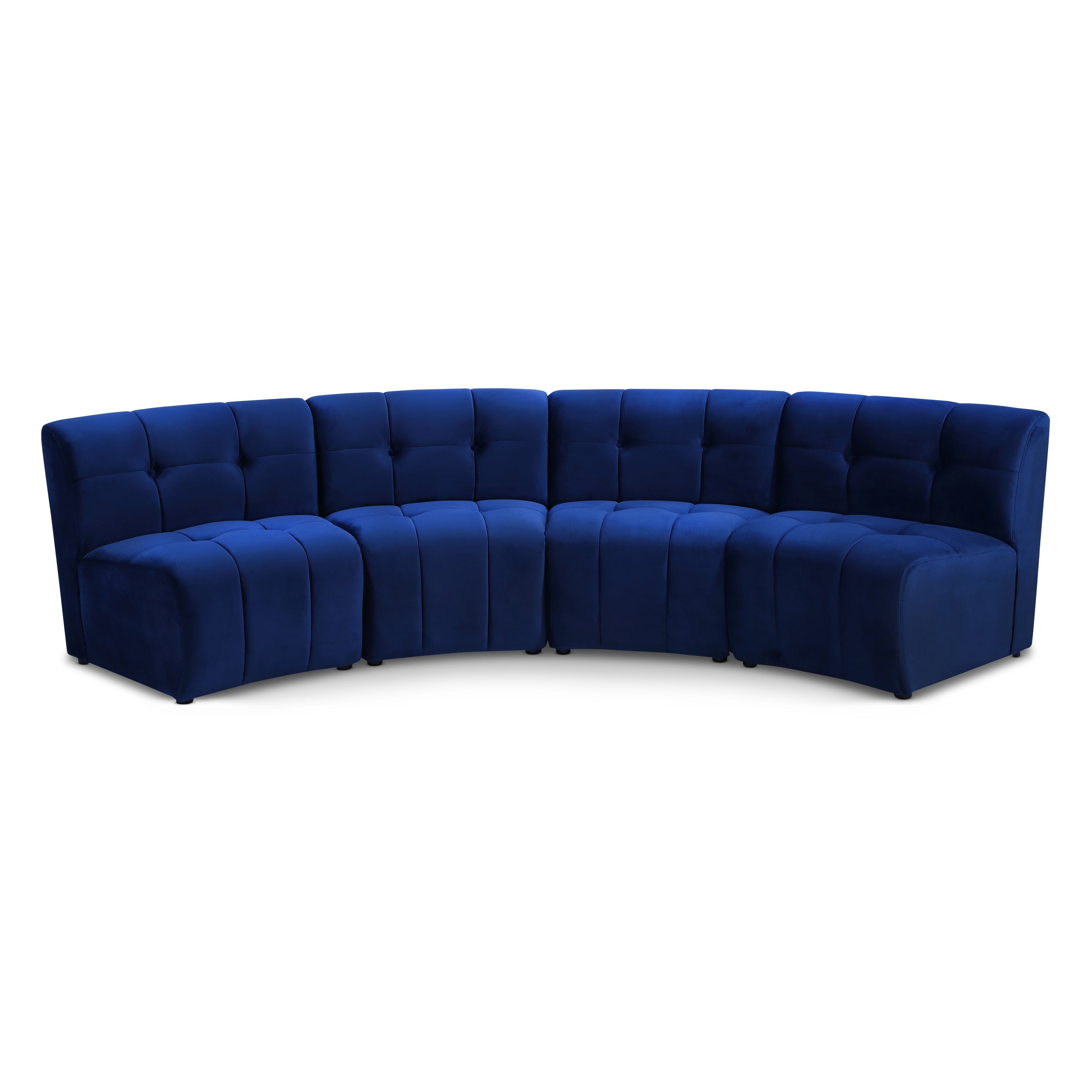 Limitless Navy Velvet 4pc. Modular Sectional