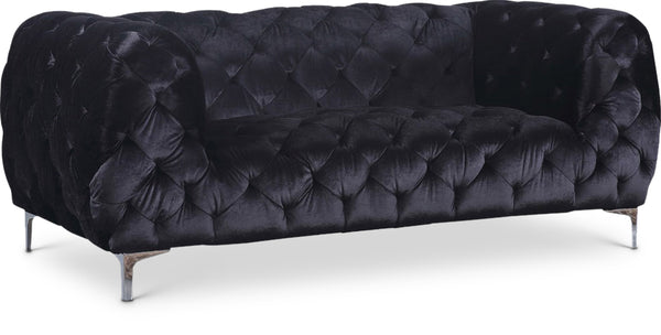 Mercer Black Velvet Loveseat