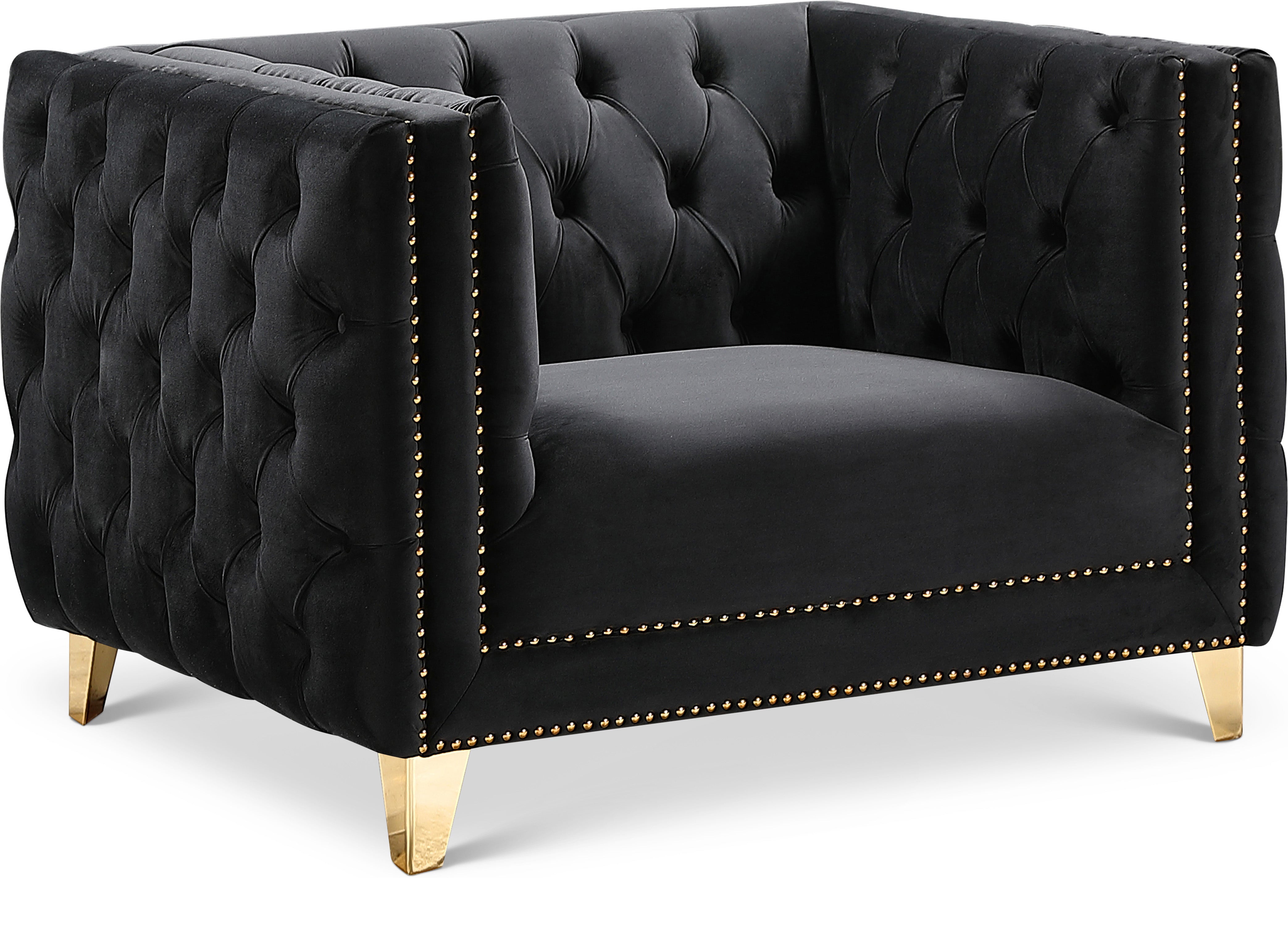 Michelle Black Velvet Chair