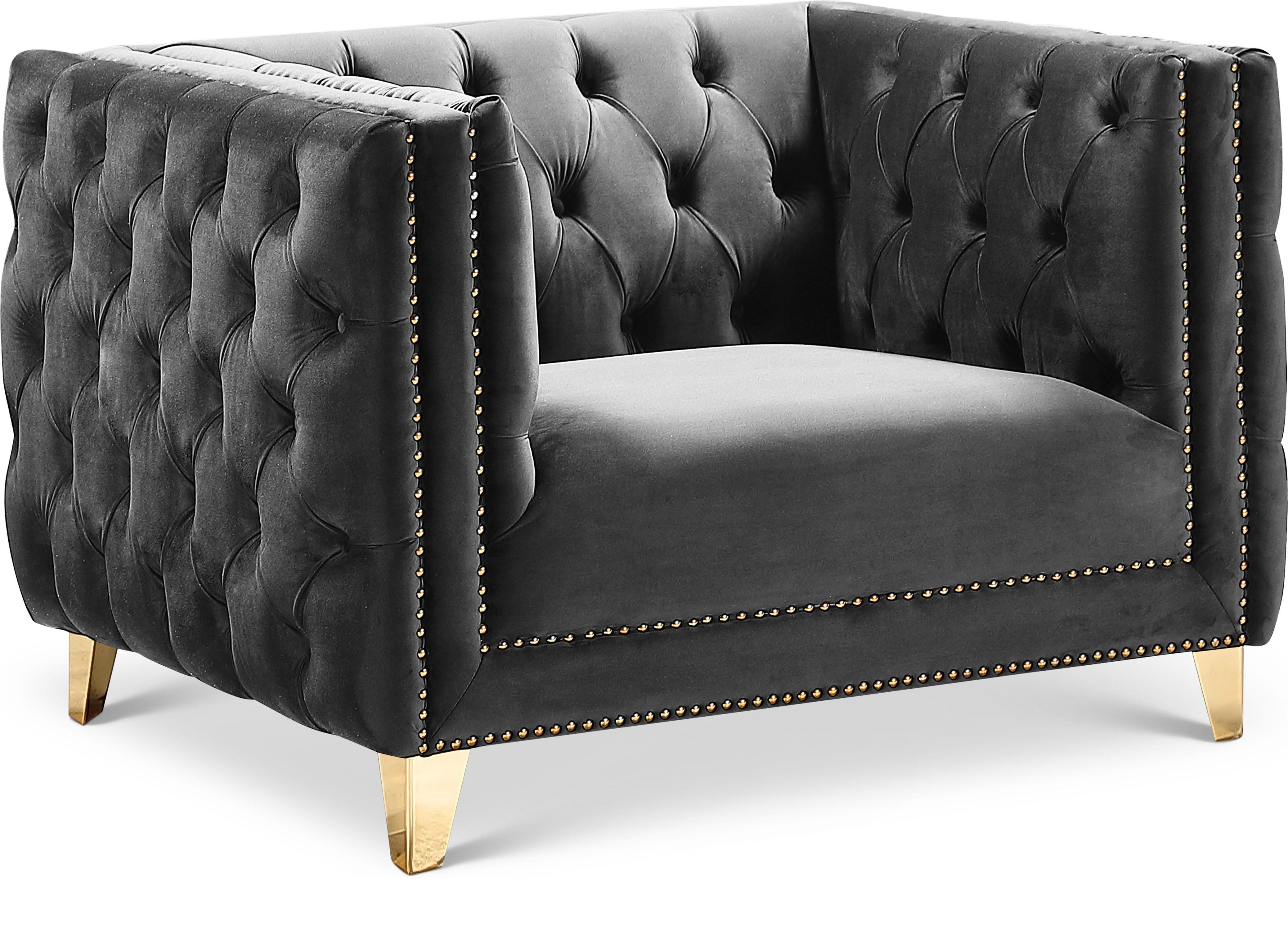 Michelle Grey Velvet Chair