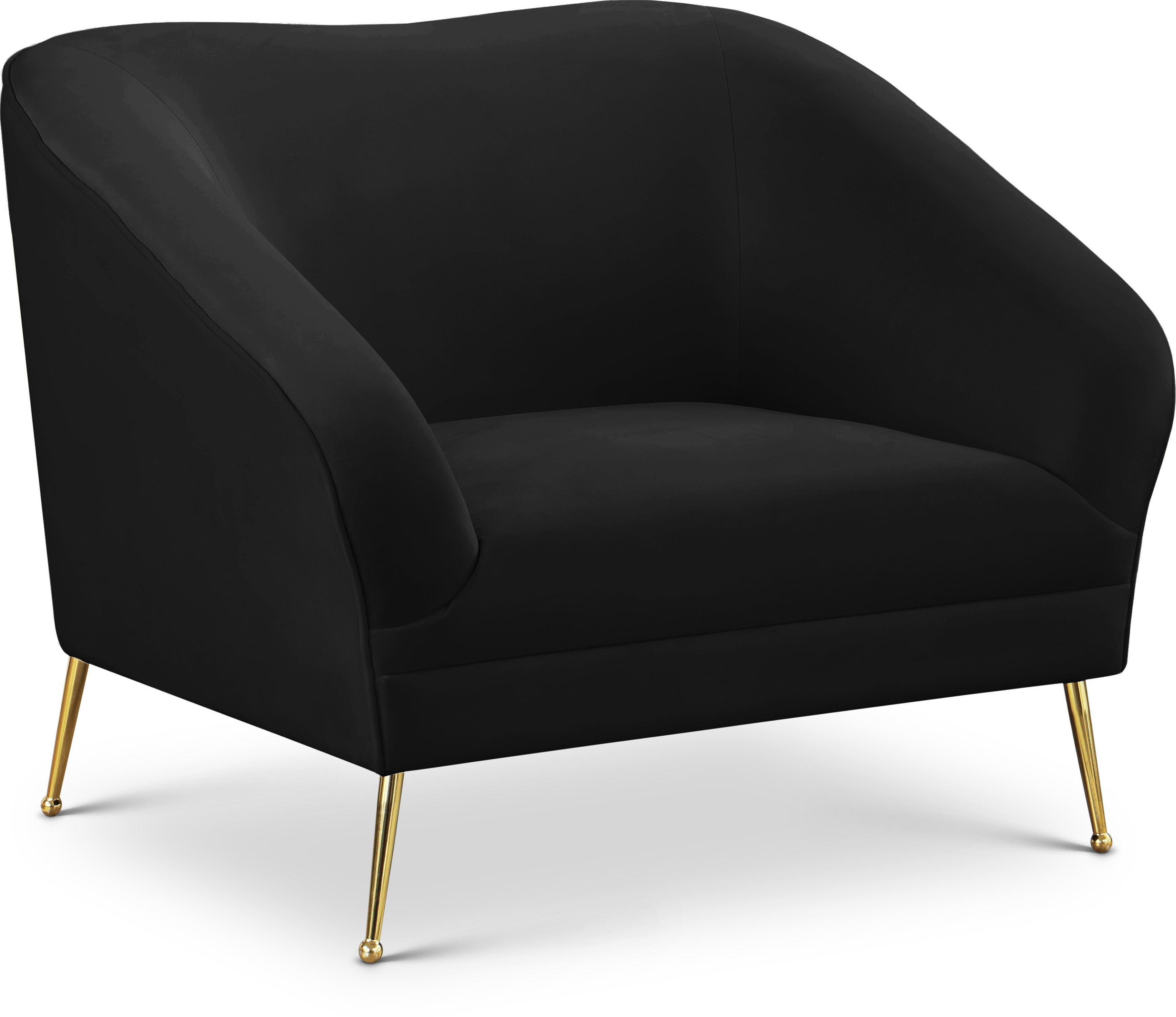 Hermosa Black Velvet Chair