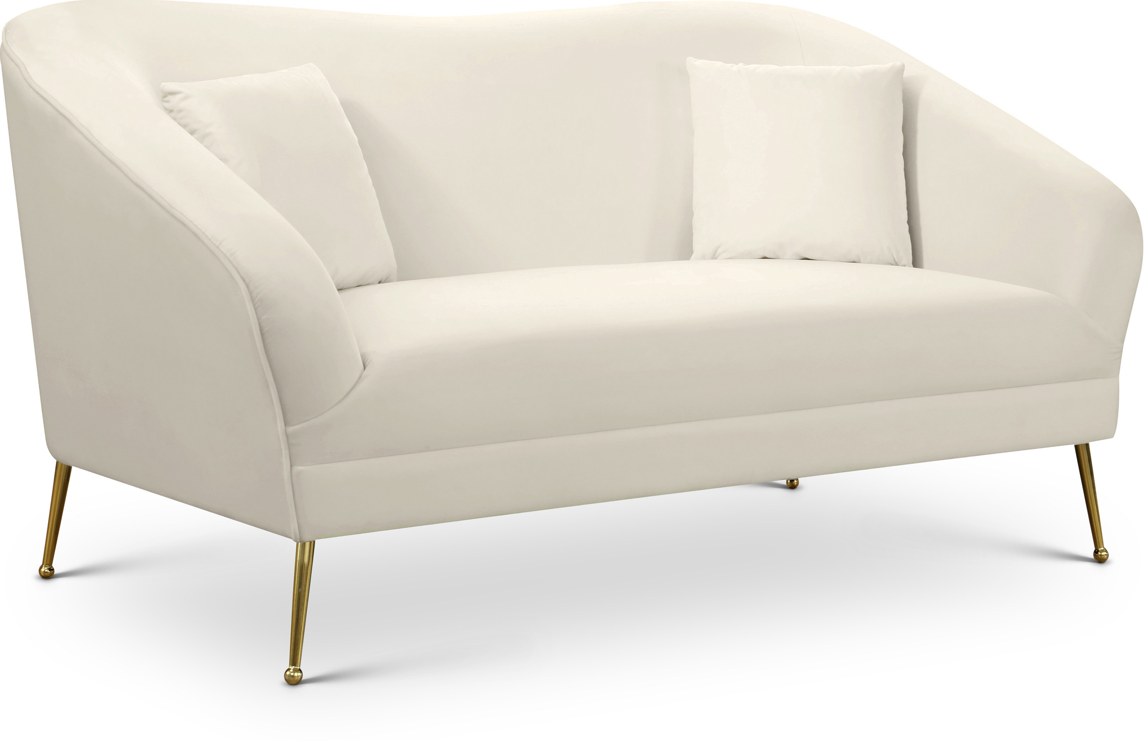 Hermosa Cream Velvet Loveseat