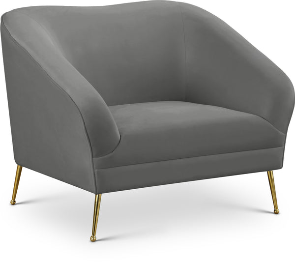 Hermosa Grey Velvet Chair