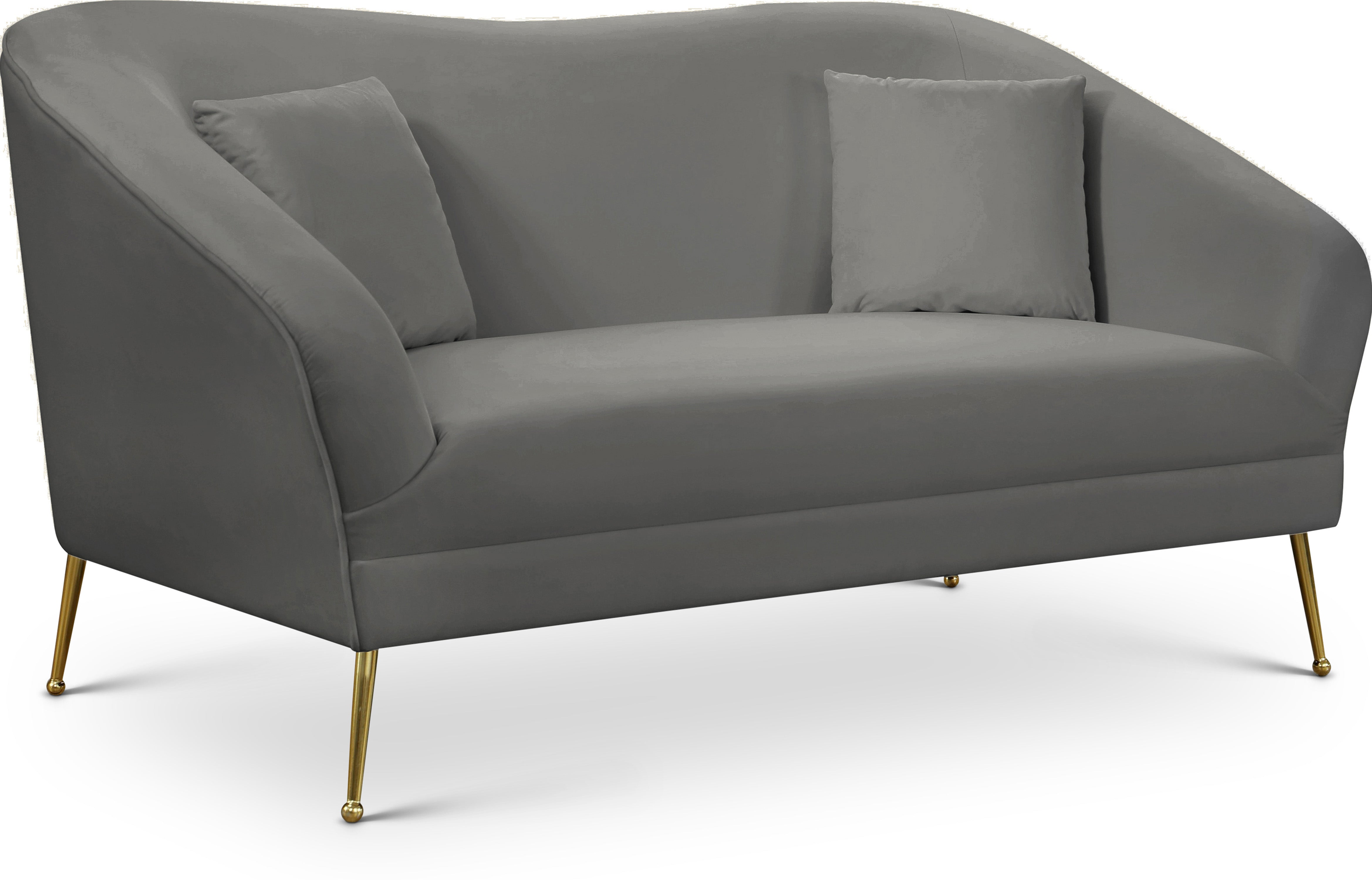 Hermosa Grey Velvet Loveseat