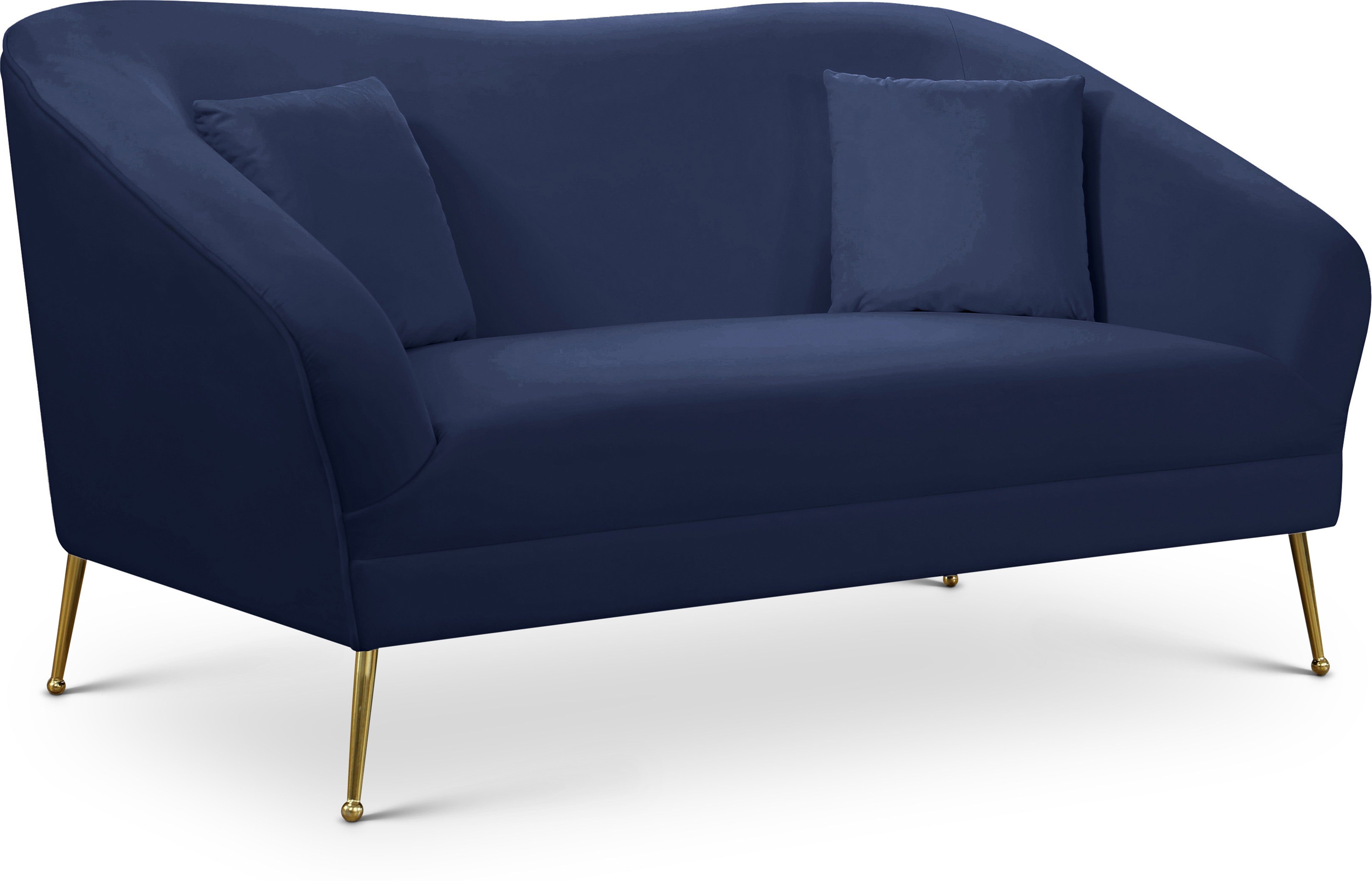 Hermosa Navy Velvet Loveseat