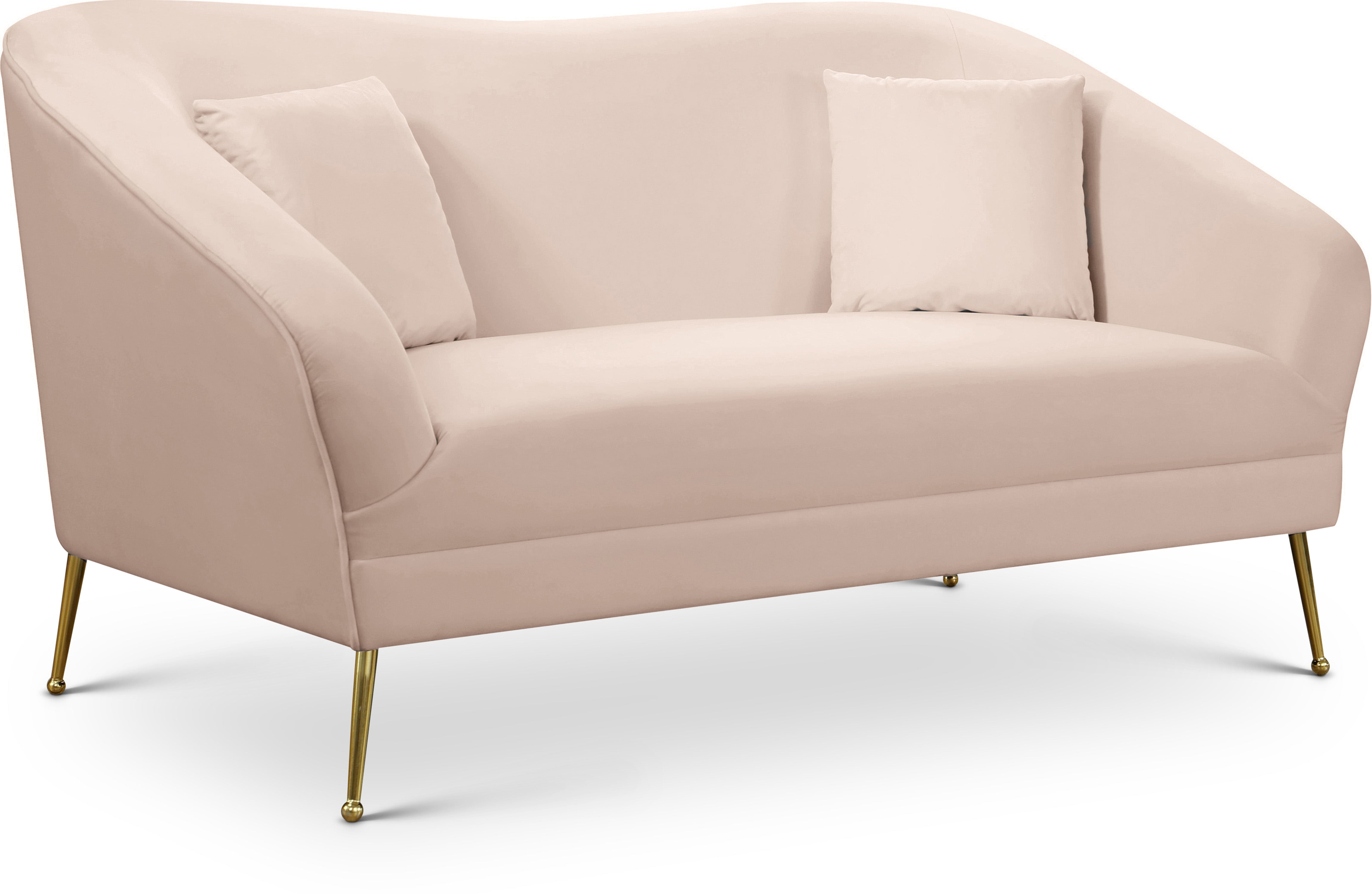 Hermosa Pink Velvet Loveseat