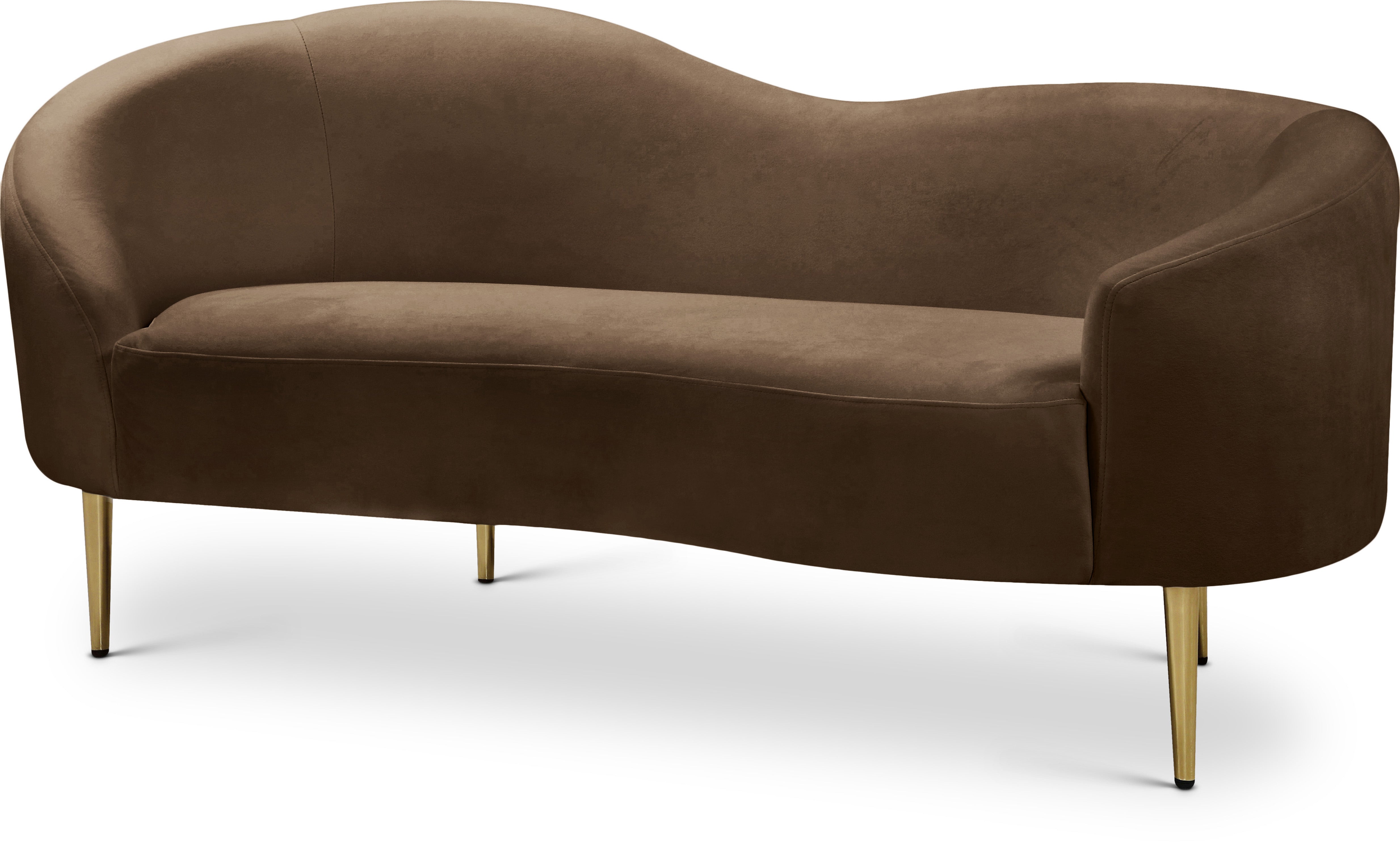 Ritz Brown Velvet Loveseat