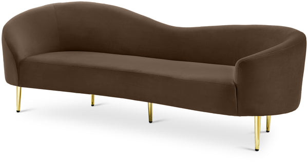 Ritz Brown Velvet Sofa