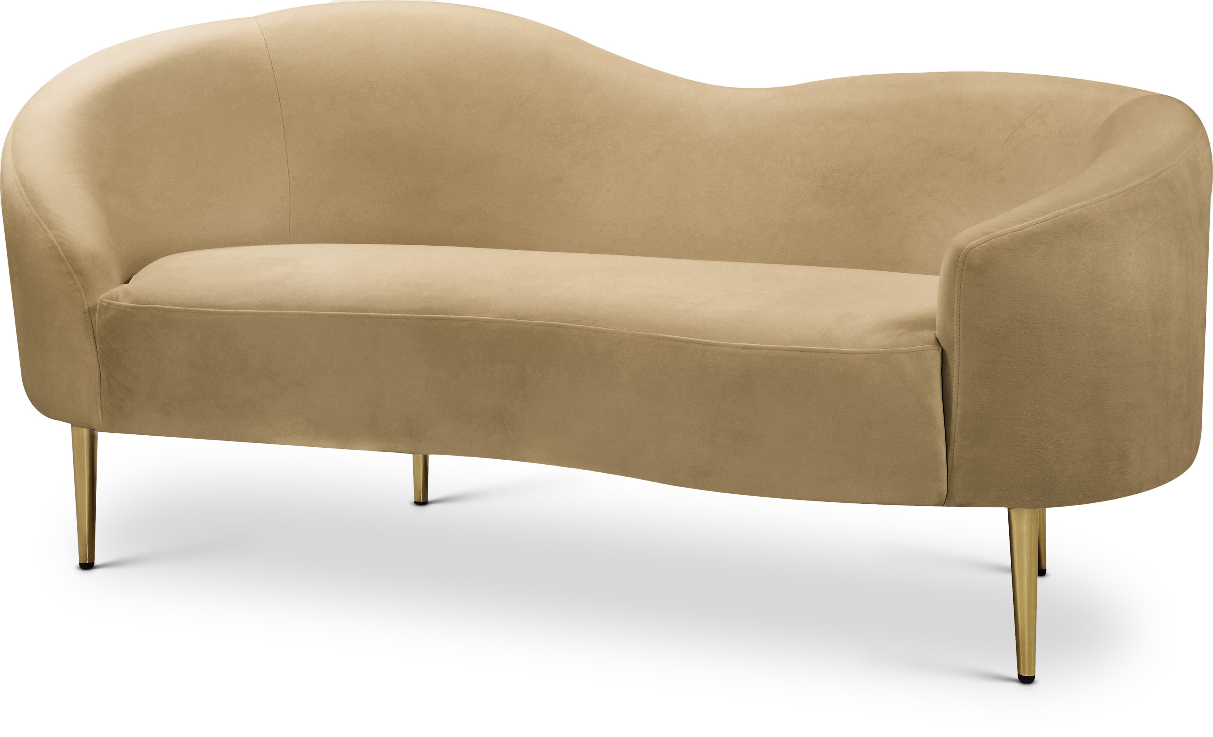 Ritz Camel Velvet Loveseat