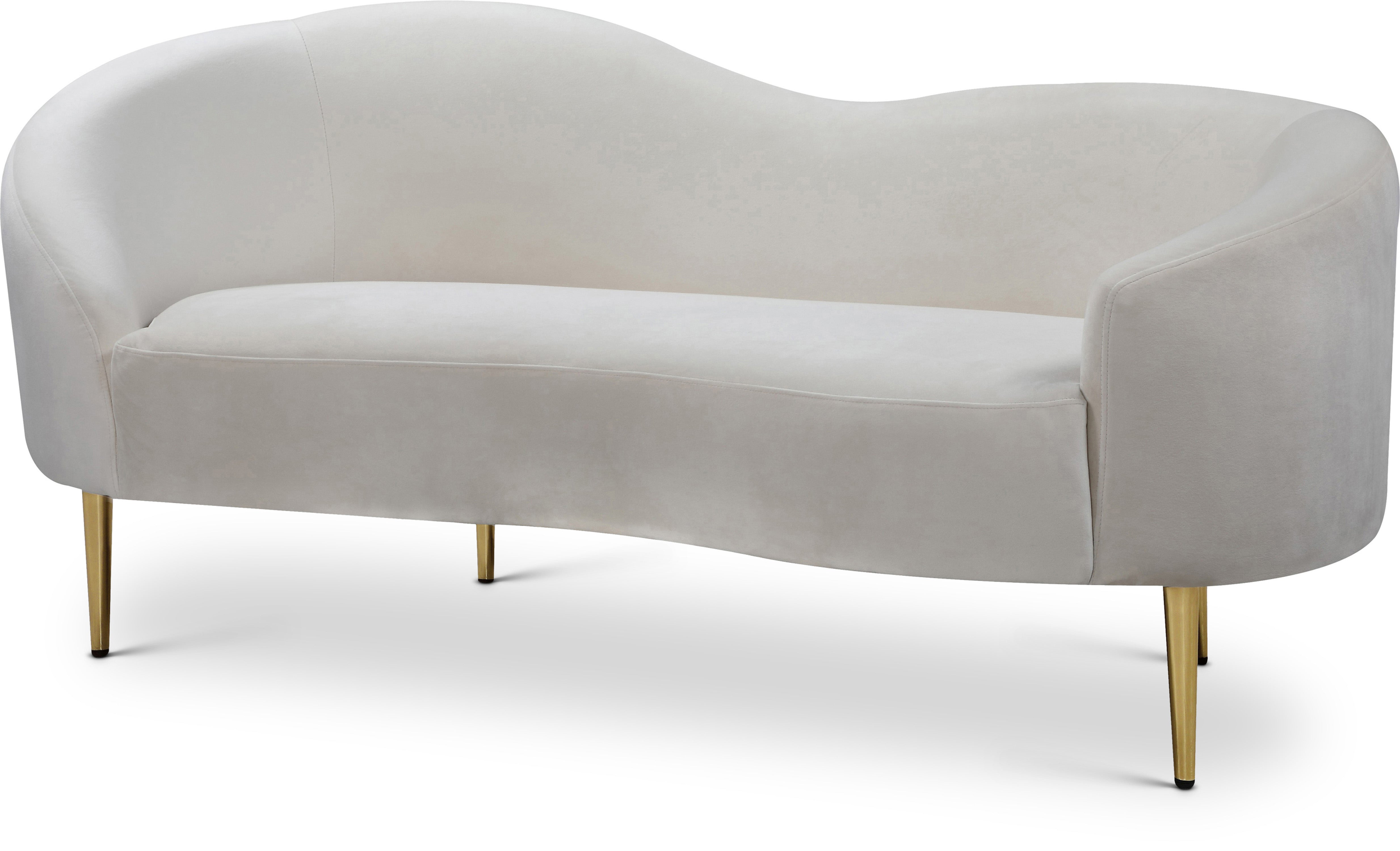 Ritz Cream Velvet Loveseat