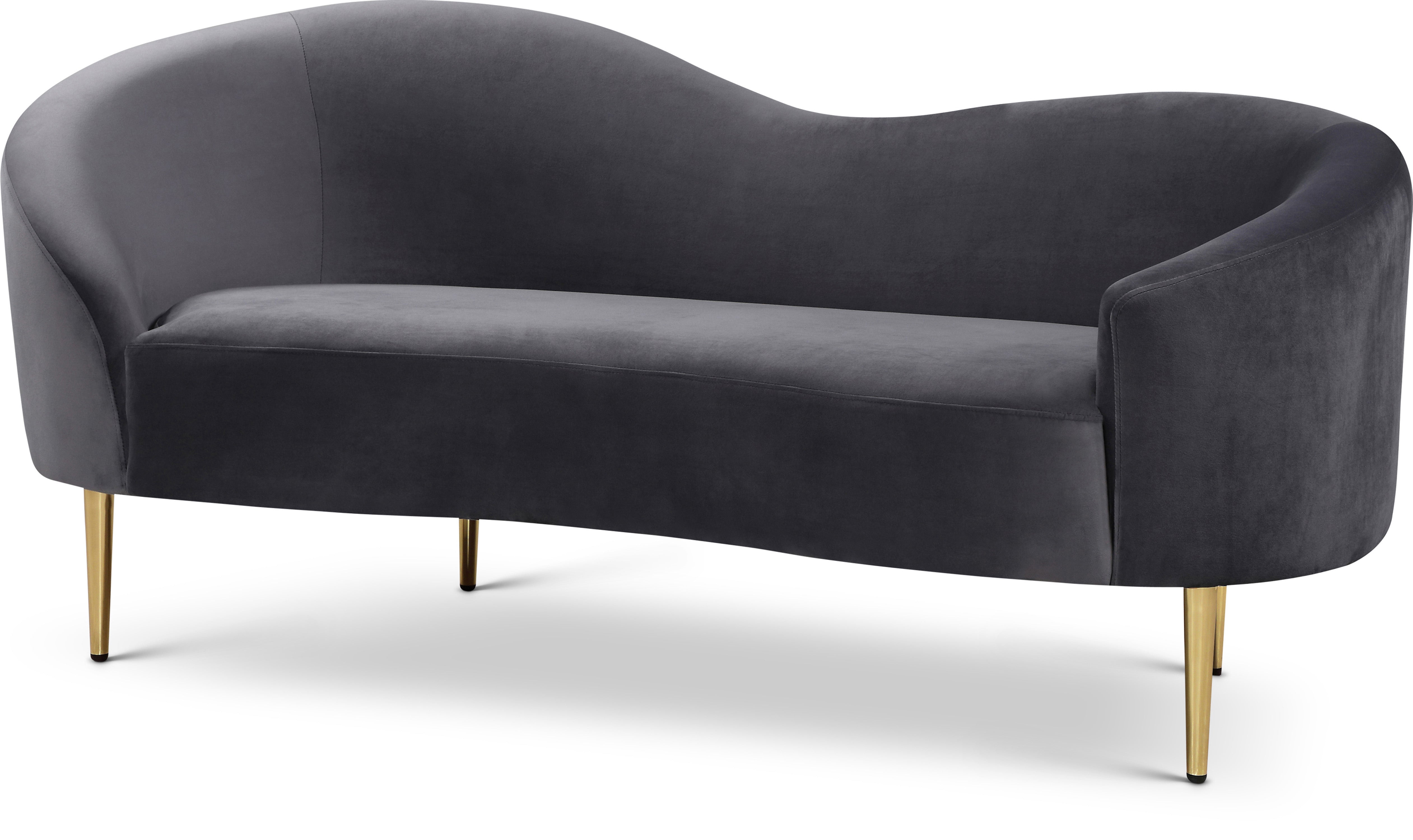 Ritz Grey Velvet Loveseat