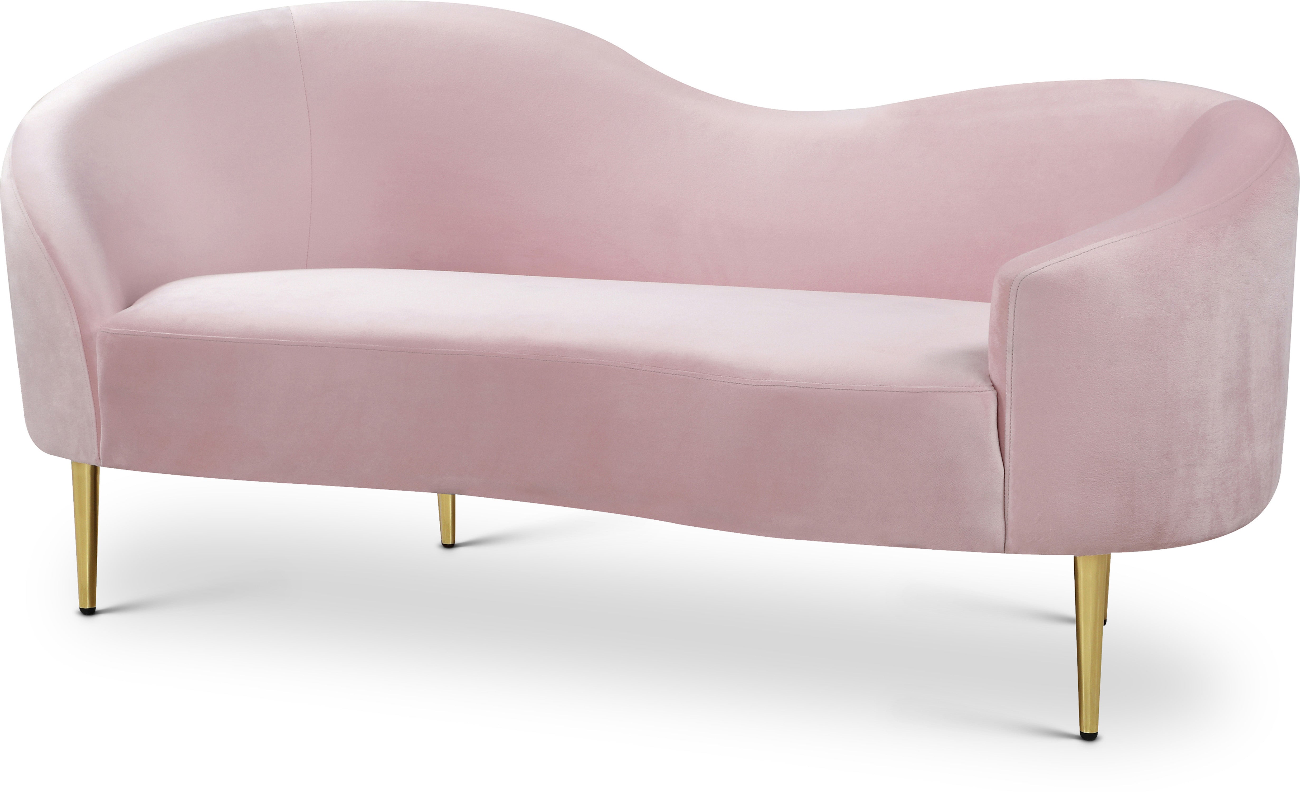 Ritz Pink Velvet Loveseat