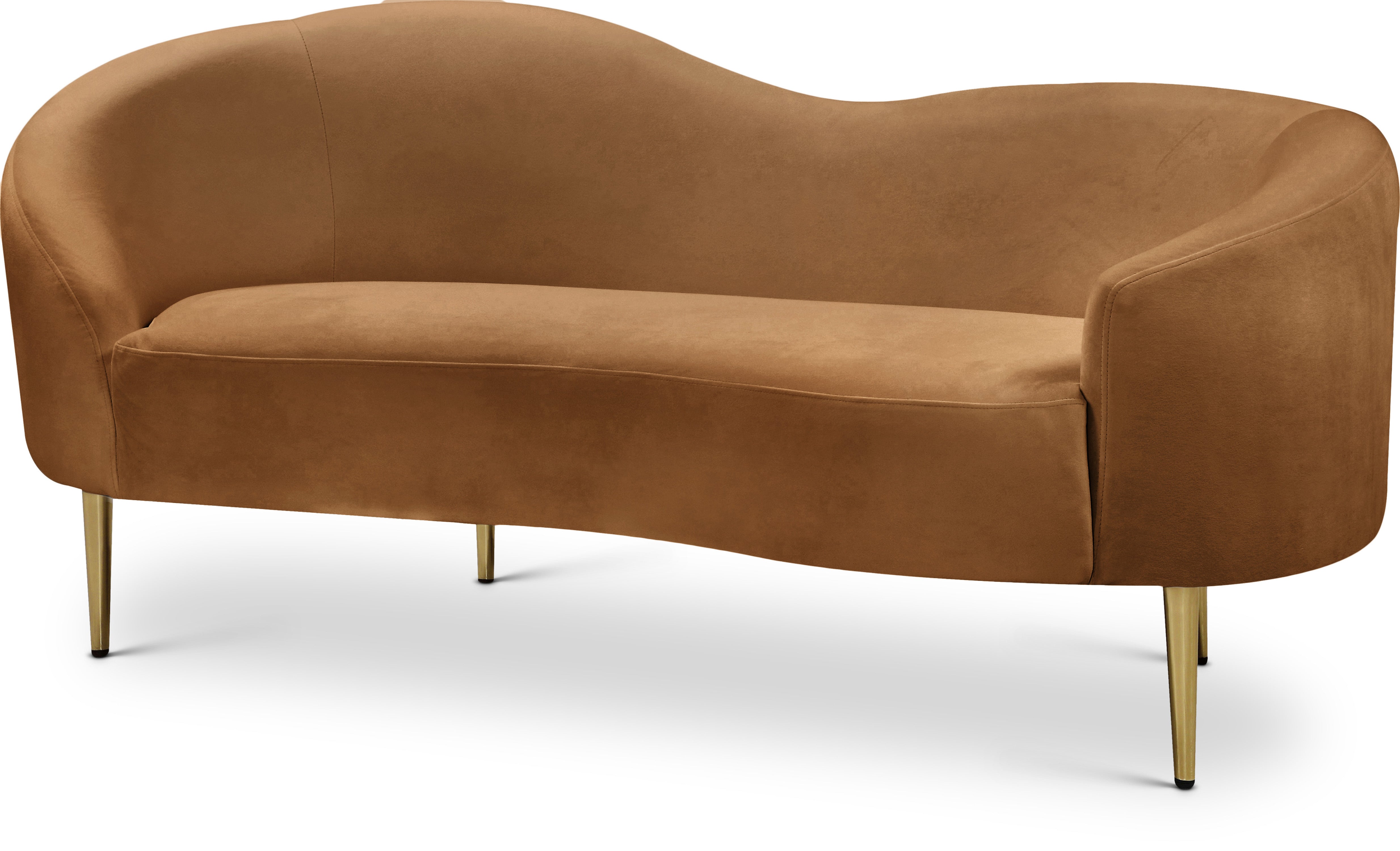 Ritz Saddle Velvet Loveseat