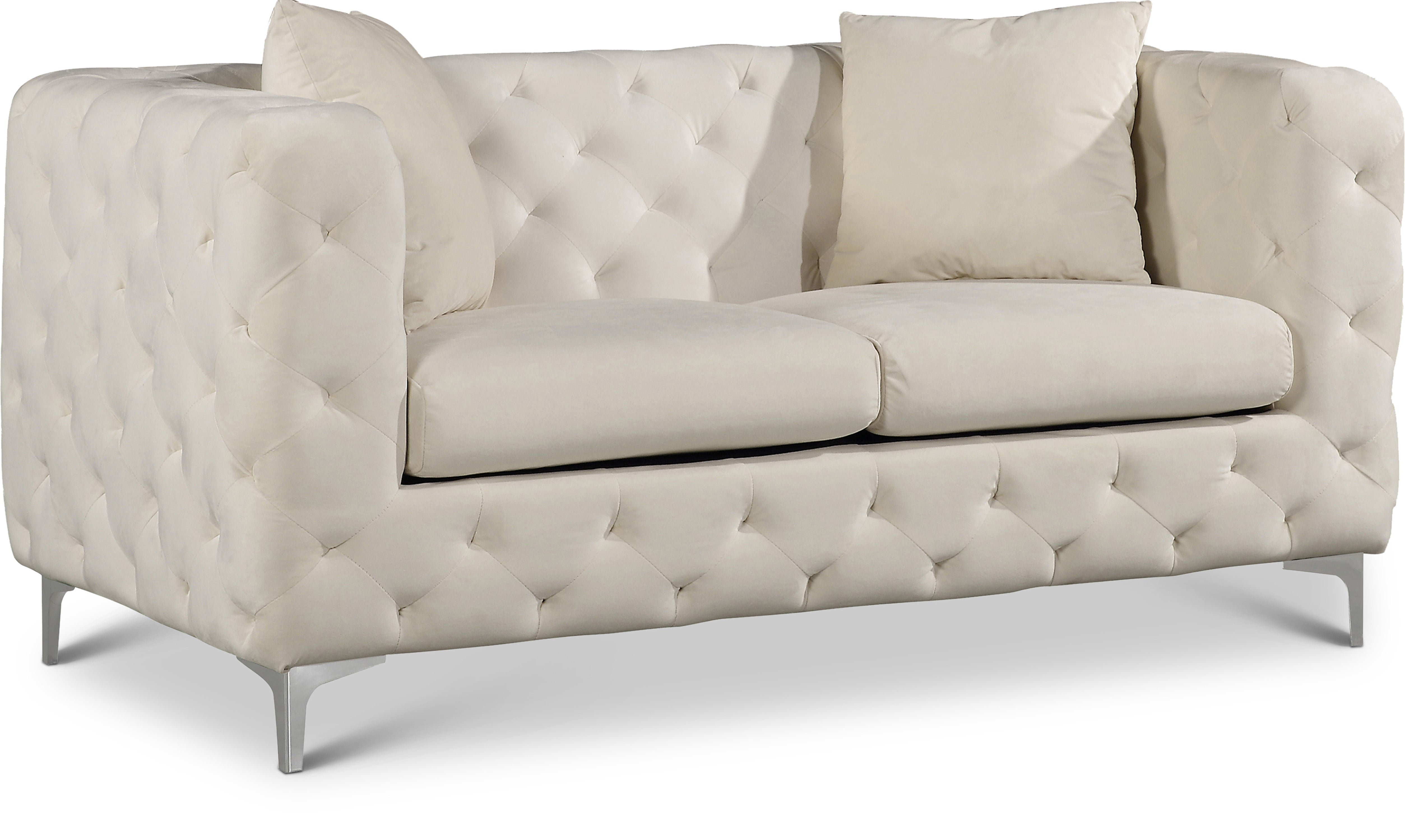 Scarlett Cream Velvet Loveseat