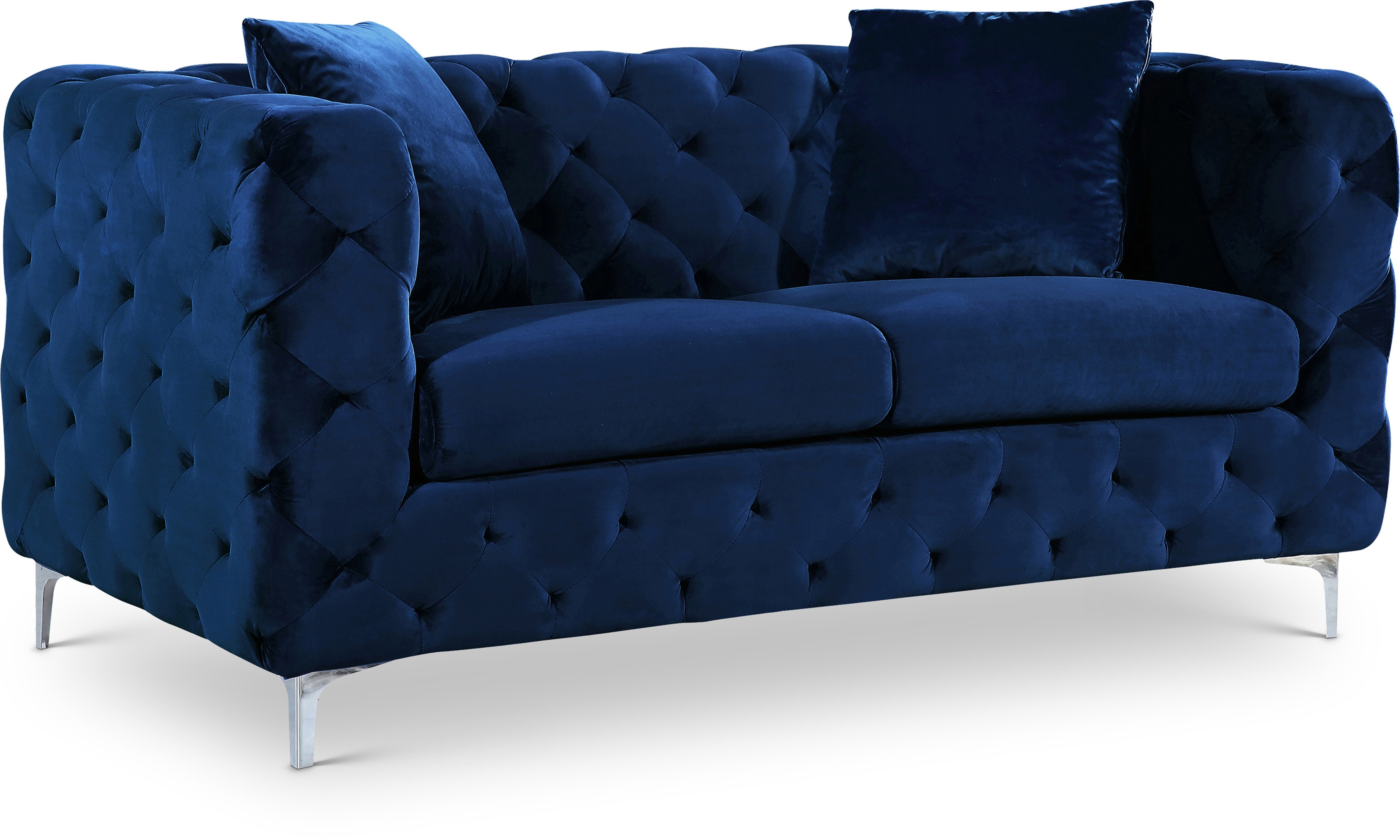 Scarlett Navy Velvet Loveseat